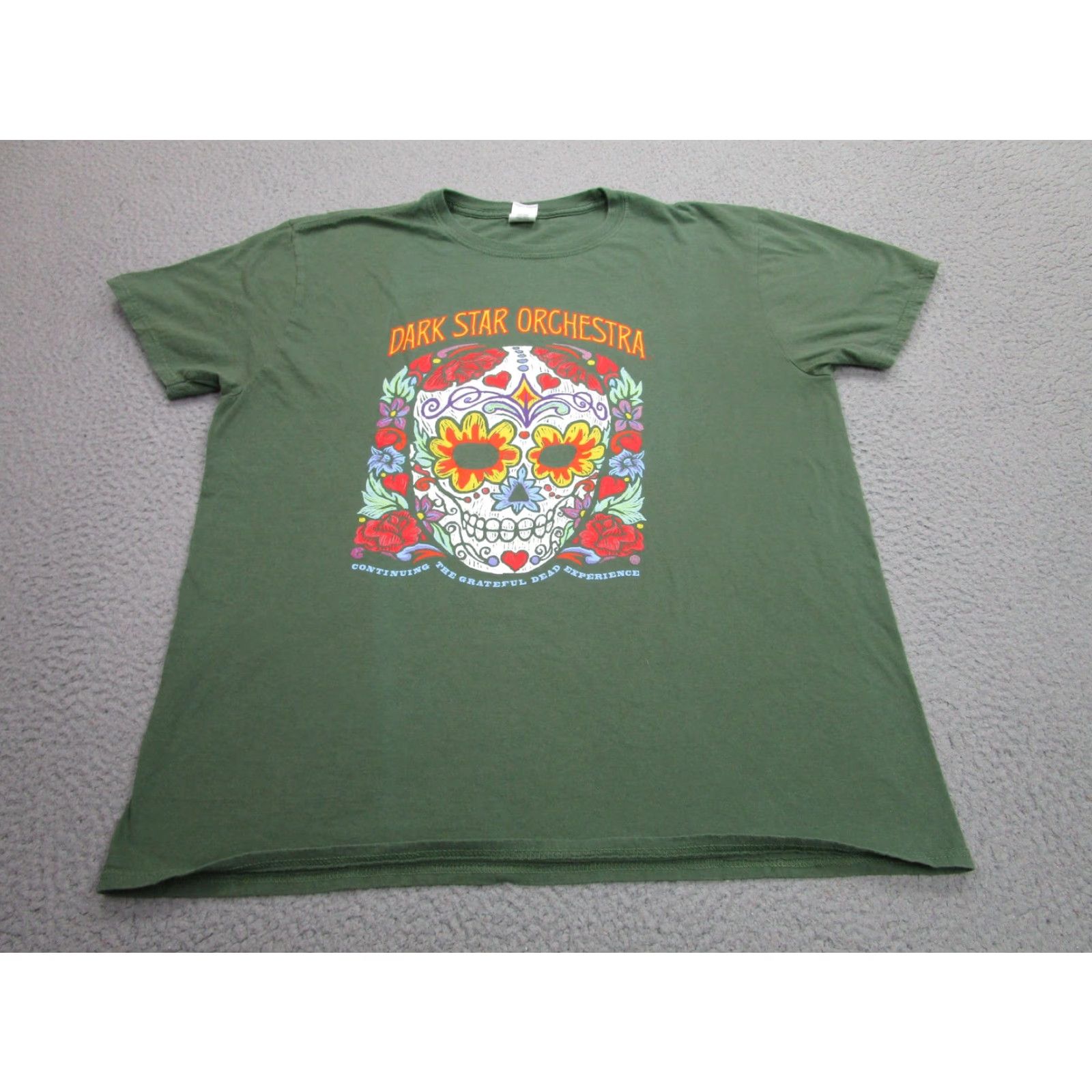 Gildan Gildan Dark Star Orchestra Shirt Mens XL Green Sugar Skull Grateful Dead Tee Size US XL / EU 56 / 4 - 2 Thumbnail