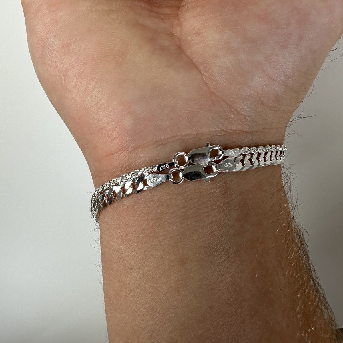 Jewelry Silver Bracelet Stack Solid .925 Silver Bracelet Set 8 Inch Size ONE SIZE - 5 Thumbnail
