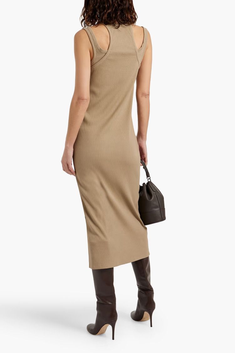 Brunello Cucinelli o1y0725 Midi Dress in Camel Size S / US 4 / IT 40 - 3 Thumbnail