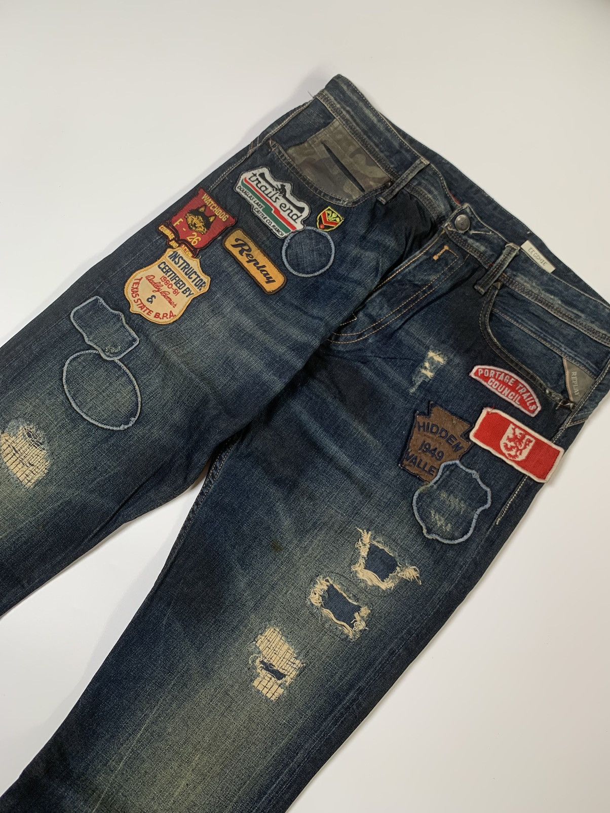 Replay 👽 Replay with patch distressed mudmax denim👽 Size US 33 - 3 Thumbnail