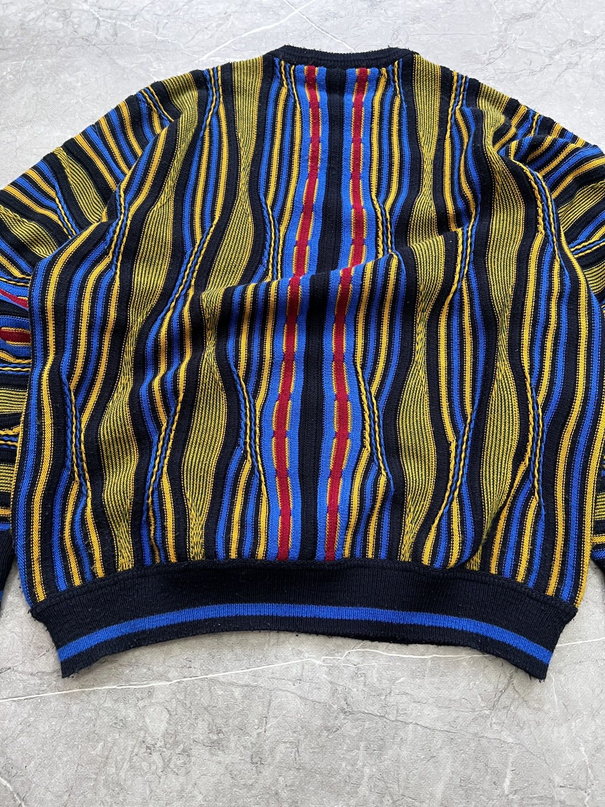 Carlo Colucci × Coogi Vintage 90s cable knit multicolour Coogi style sweater Size US L / EU 52-54 / 3 - 14 Thumbnail