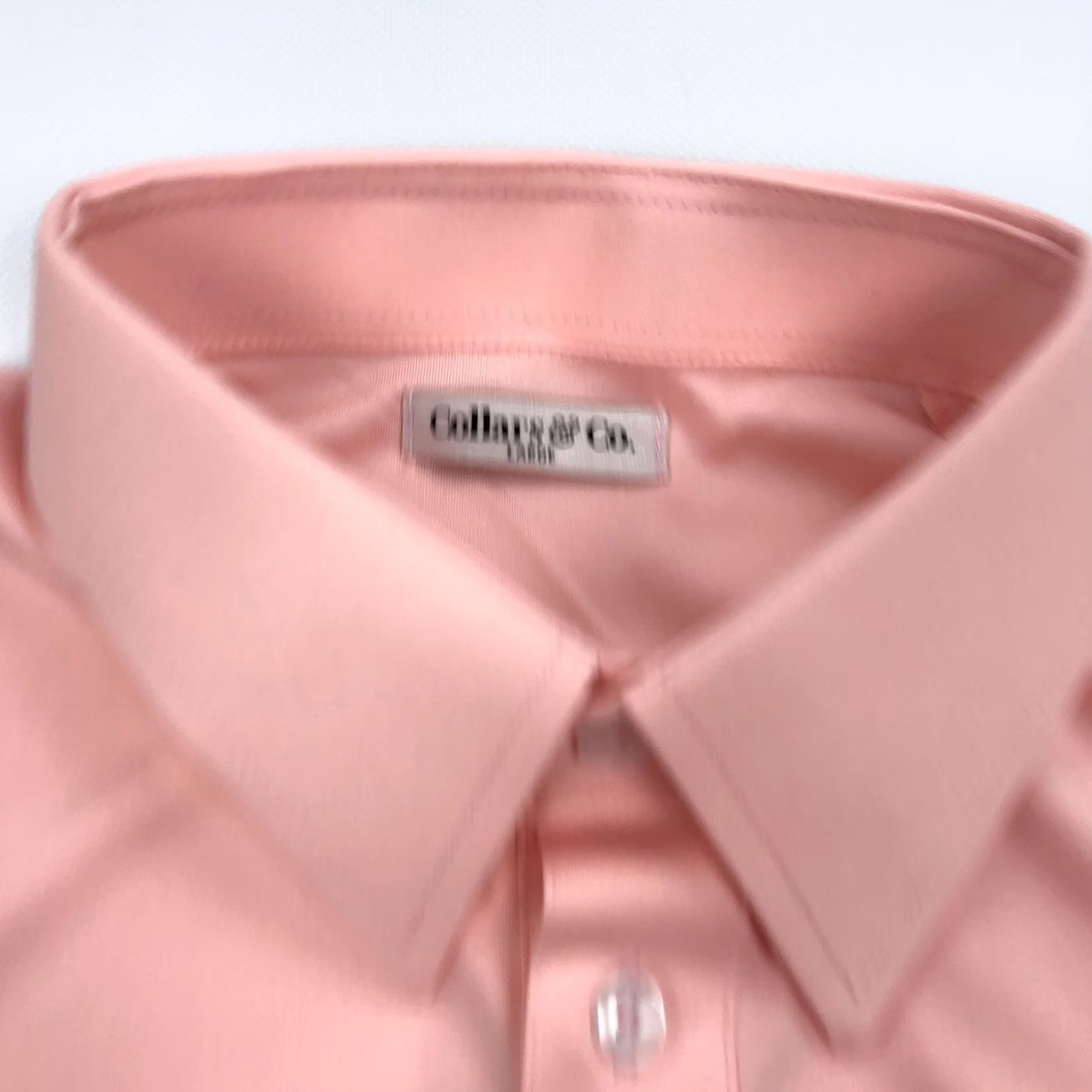 Vintage Collars & Co. Pink Polo Dress Shirt - Large Men's - 100% Polyester - Breathable Knit - Regular Fit Size 42R - 4 Thumbnail