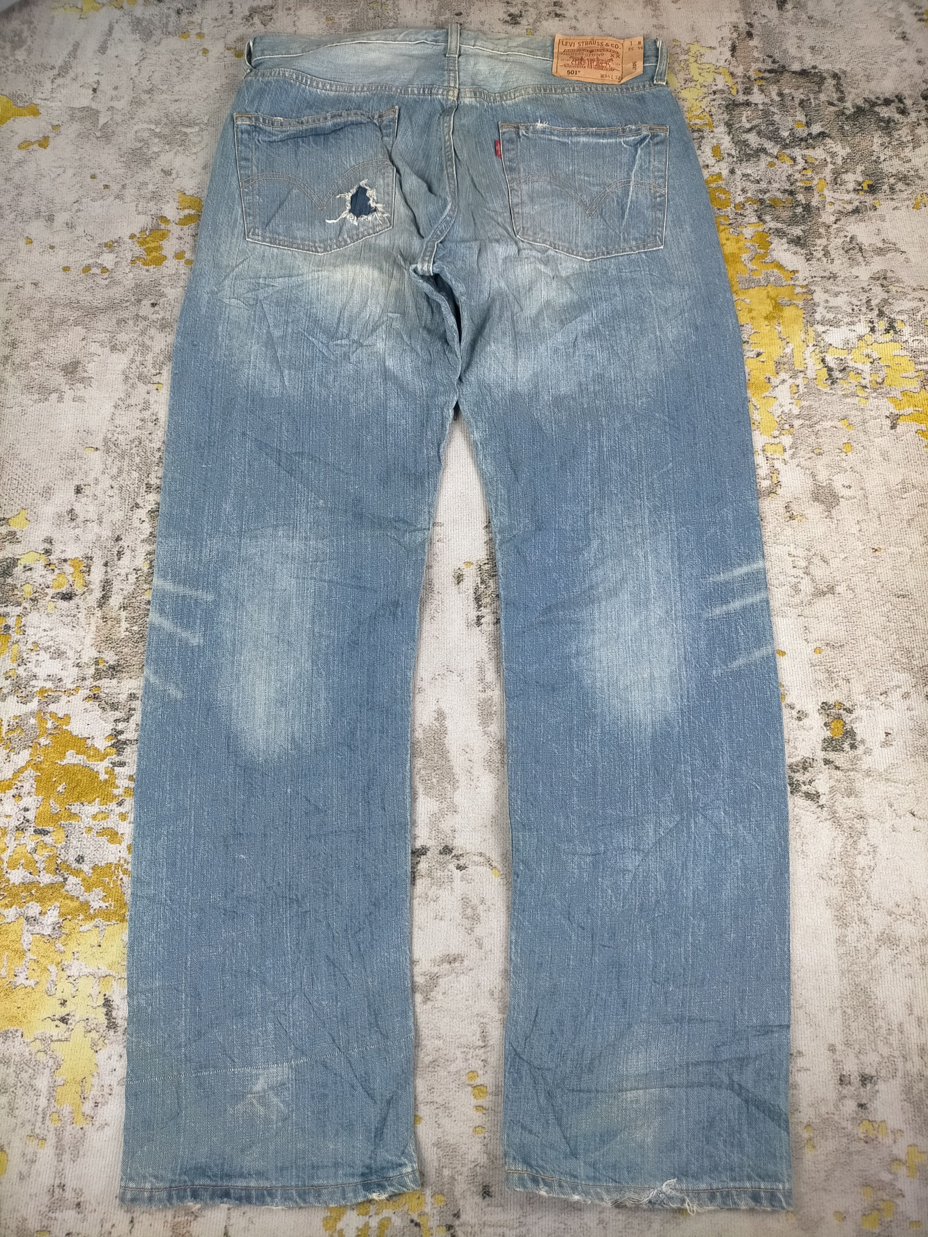 Levi's 🔥 Vintage 90s Levis 501 Button 359 Distressed Jeans Size US 34 / EU 50 - 4 Thumbnail