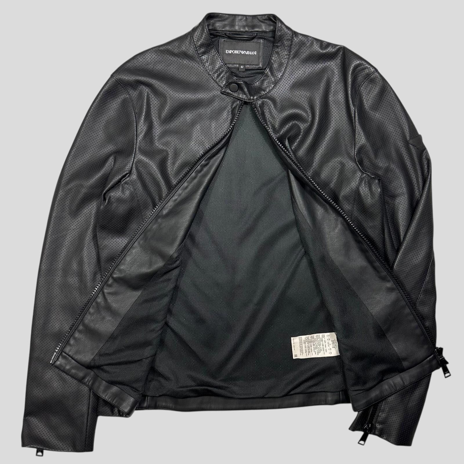 Armani Emporio Armani Perforated Vinyl Mesh Moto Jacket - IT52 (M) Size US M / EU 48-50 / 2 - 5 Thumbnail