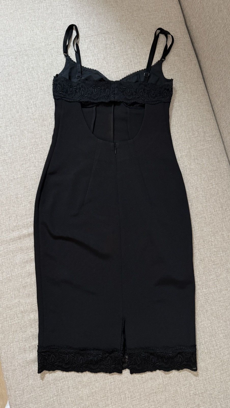 Dolce & Gabbana D&G Balck Lace Bottom Vintage Knee-Length Bodycon Dress IT42 Size M / US 6-8 / IT 42-44 - 7 Thumbnail