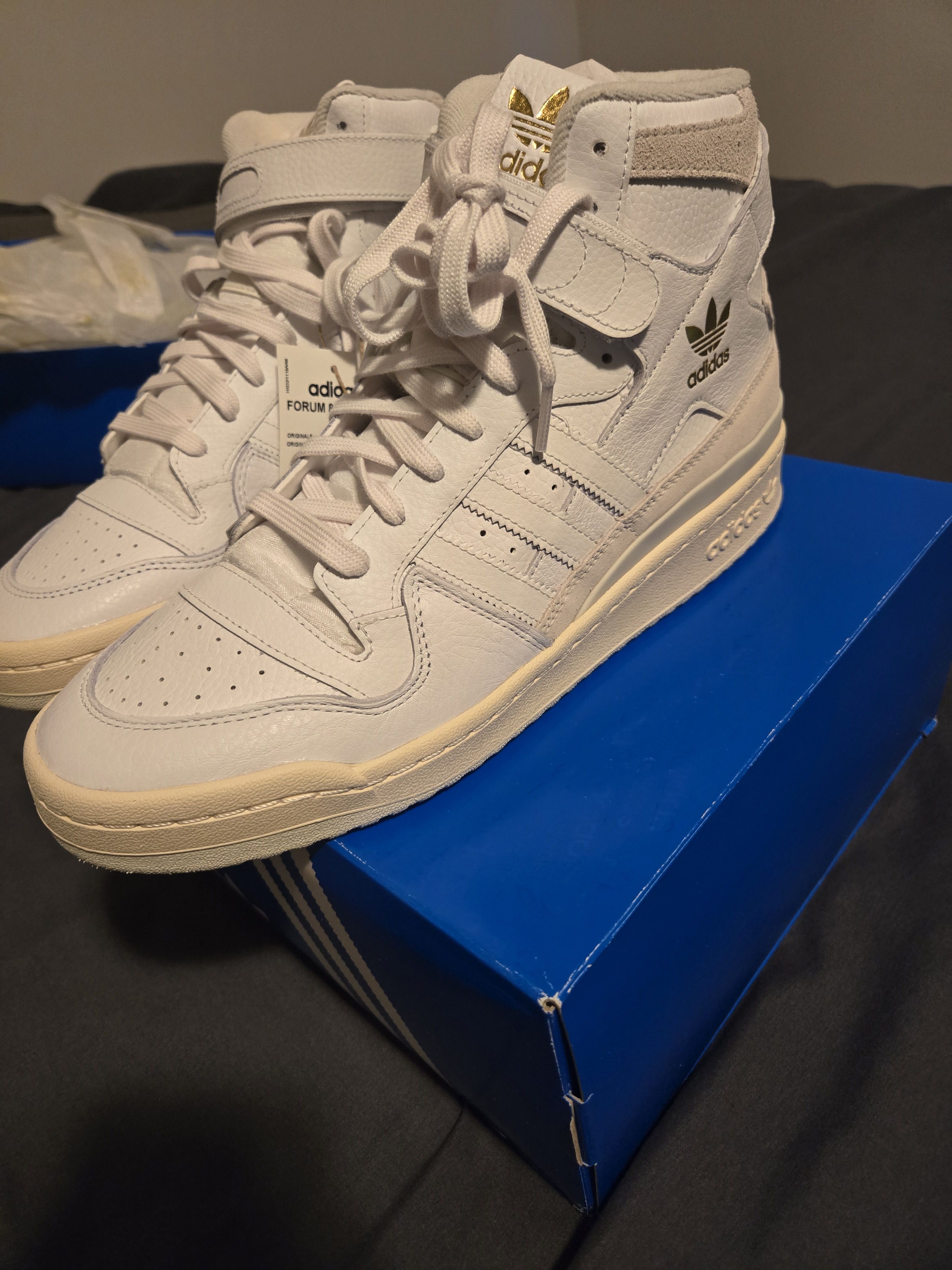 Adidas Forum 84 Hi White/Gold Size US 11 / EU 44 - 6 Thumbnail