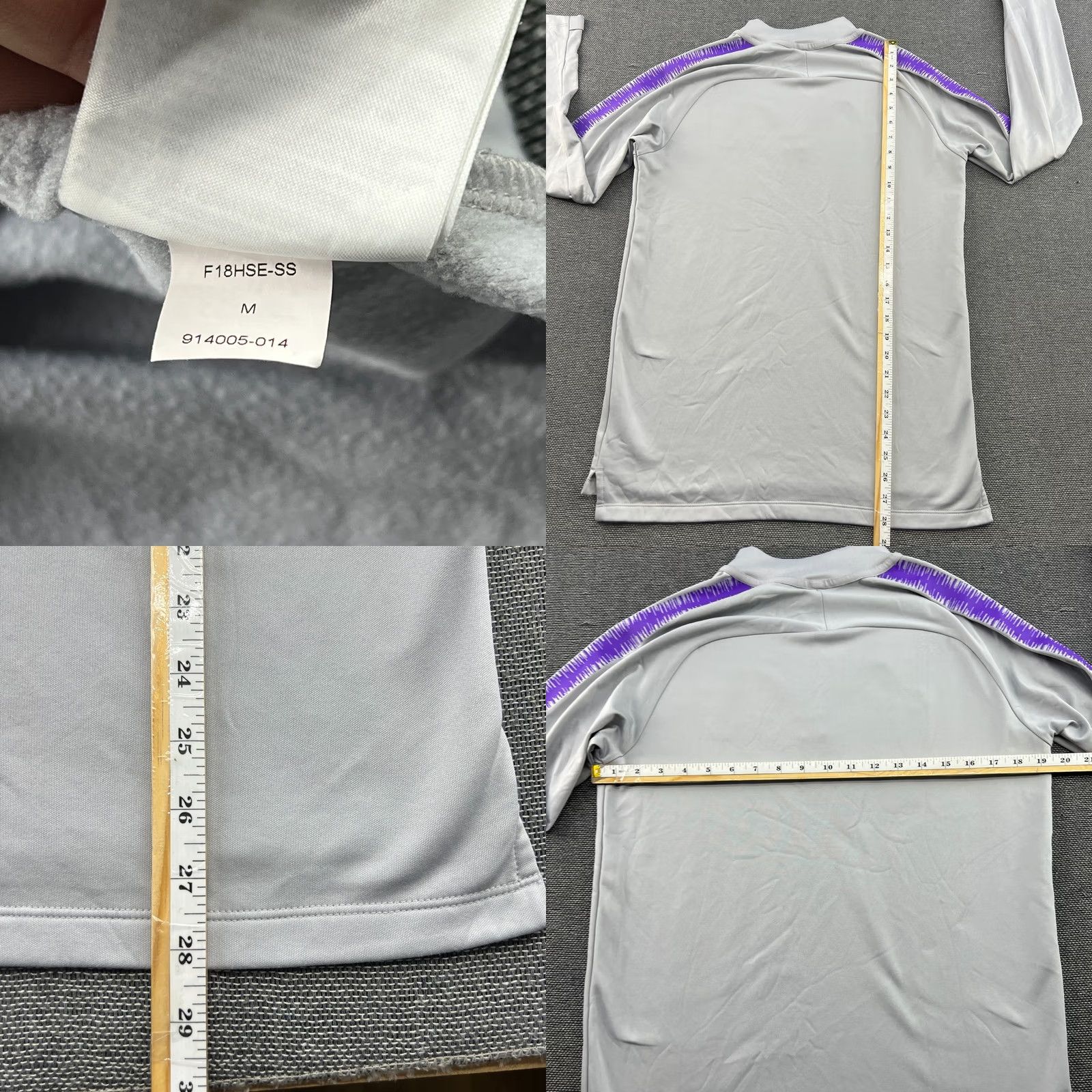 Nike Tottenharm 2018 2019 Drill Top 1/4 Zip Mens Medium Football Nike Training Gray Shirt Sports Football Nike Mens M Gray Size US M / EU 48-50 / 2 - 8 Thumbnail