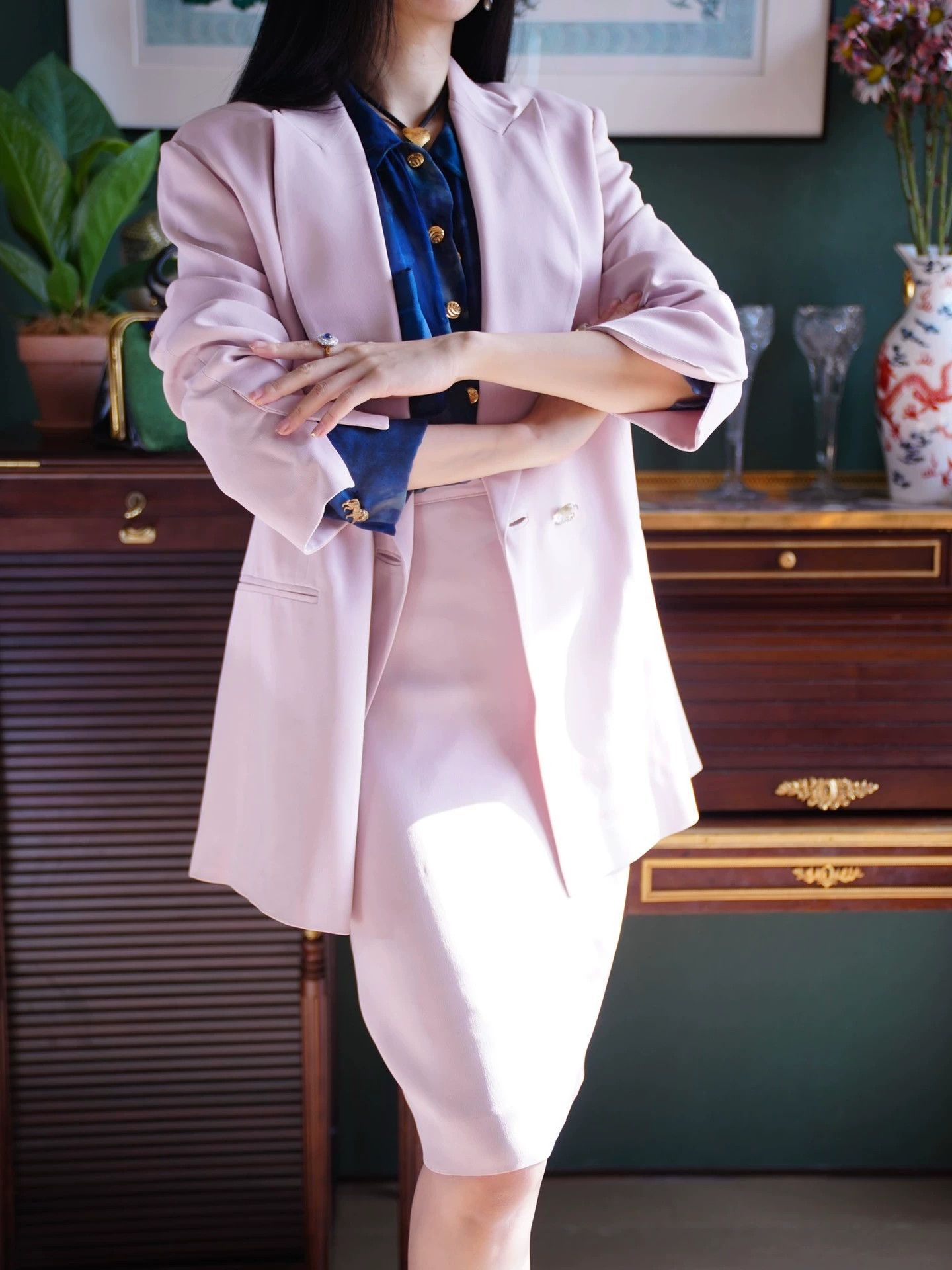 Gianfranco Ferre Gianfranco Ferre Vtg Dirty Pink Suit & Skirt 46/XL Size L / US 10 / IT 46 - 8 Thumbnail
