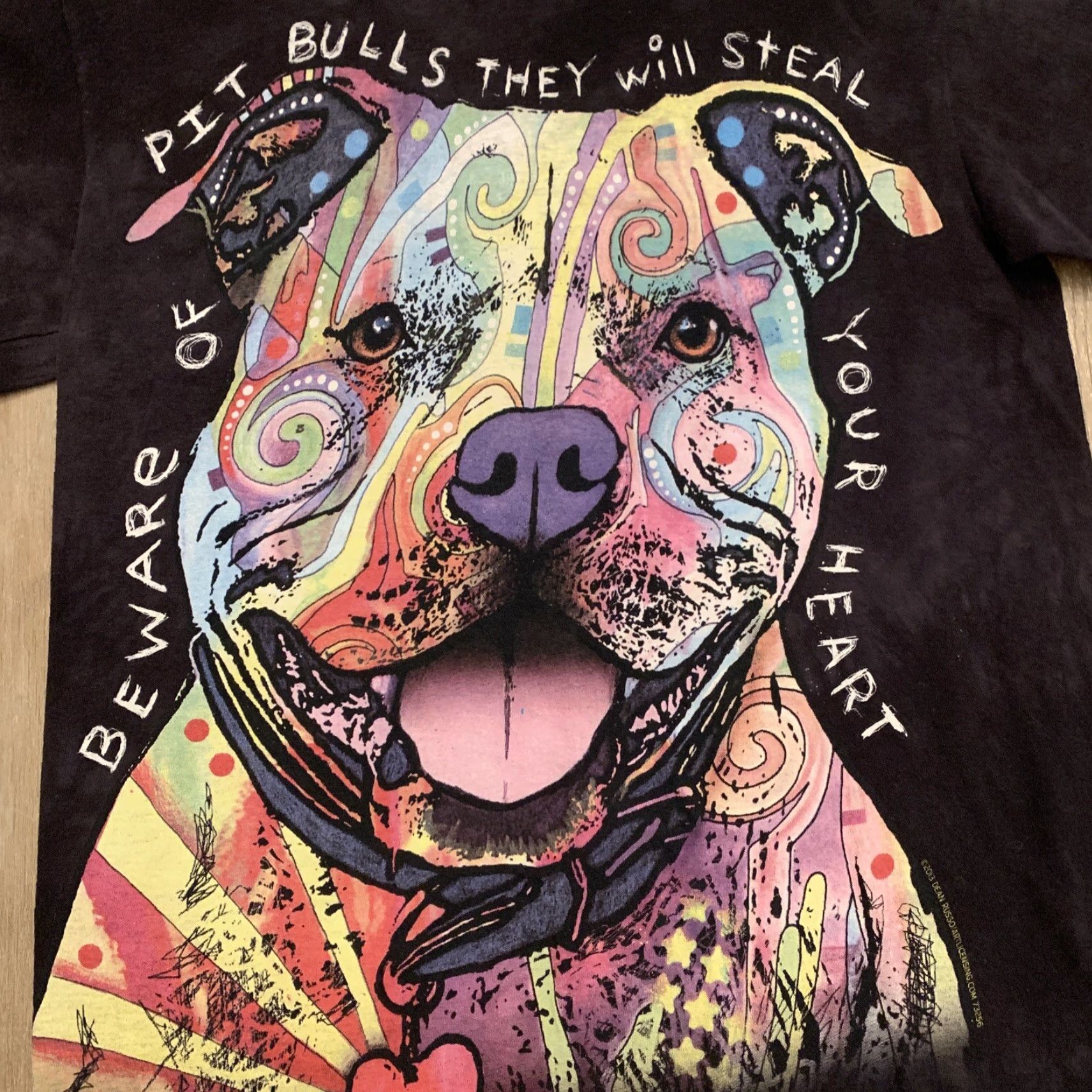 The Mountain Mountain Tie Dye Graphic Tee Shirt Pitbull Puppy Dog Unisex Adult Size Small Size US S / EU 44-46 / 1 - 2 Thumbnail