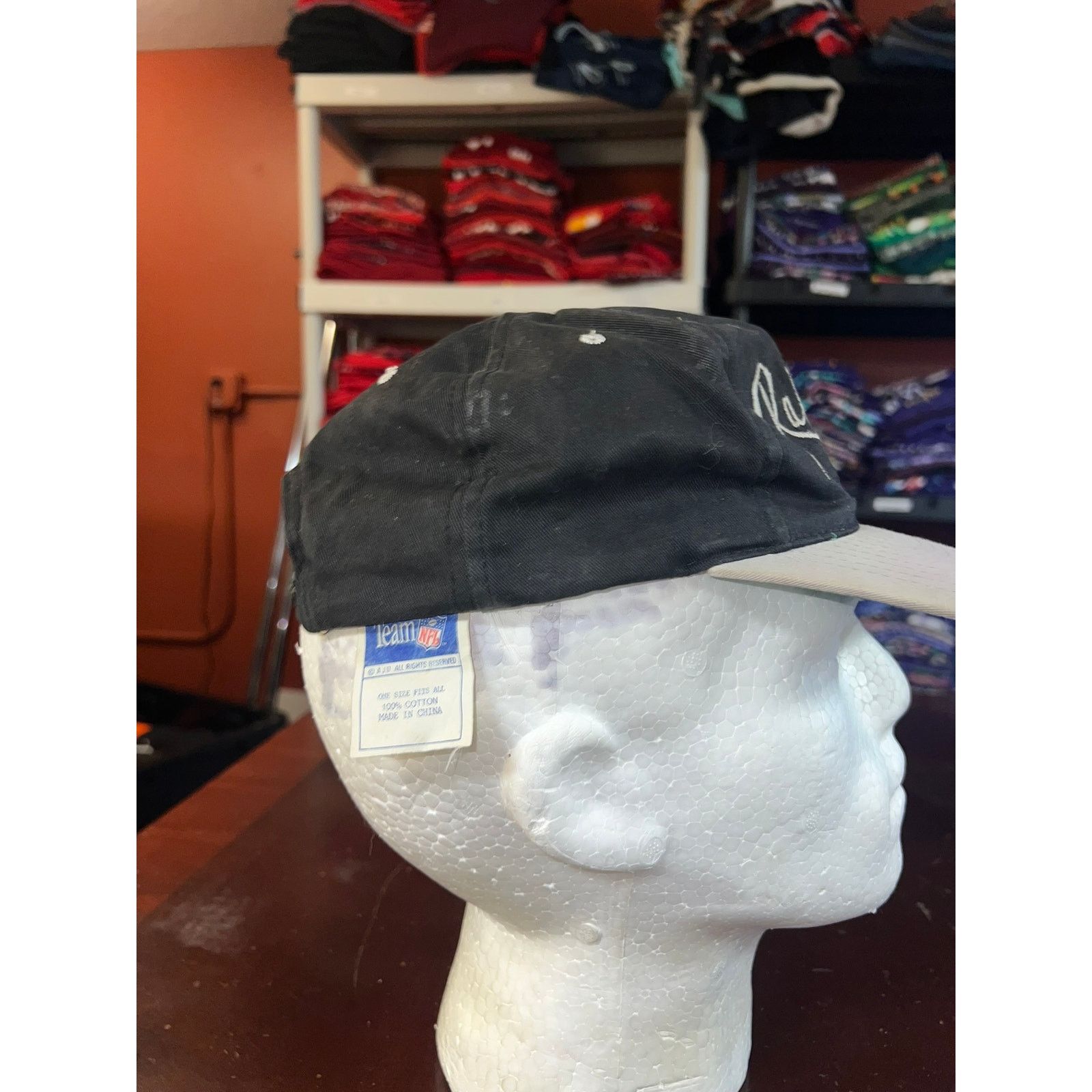Vintage Vintage Los Angeles Raiders Script Hat Shield Stained 90s Size ONE SIZE - 8 Thumbnail