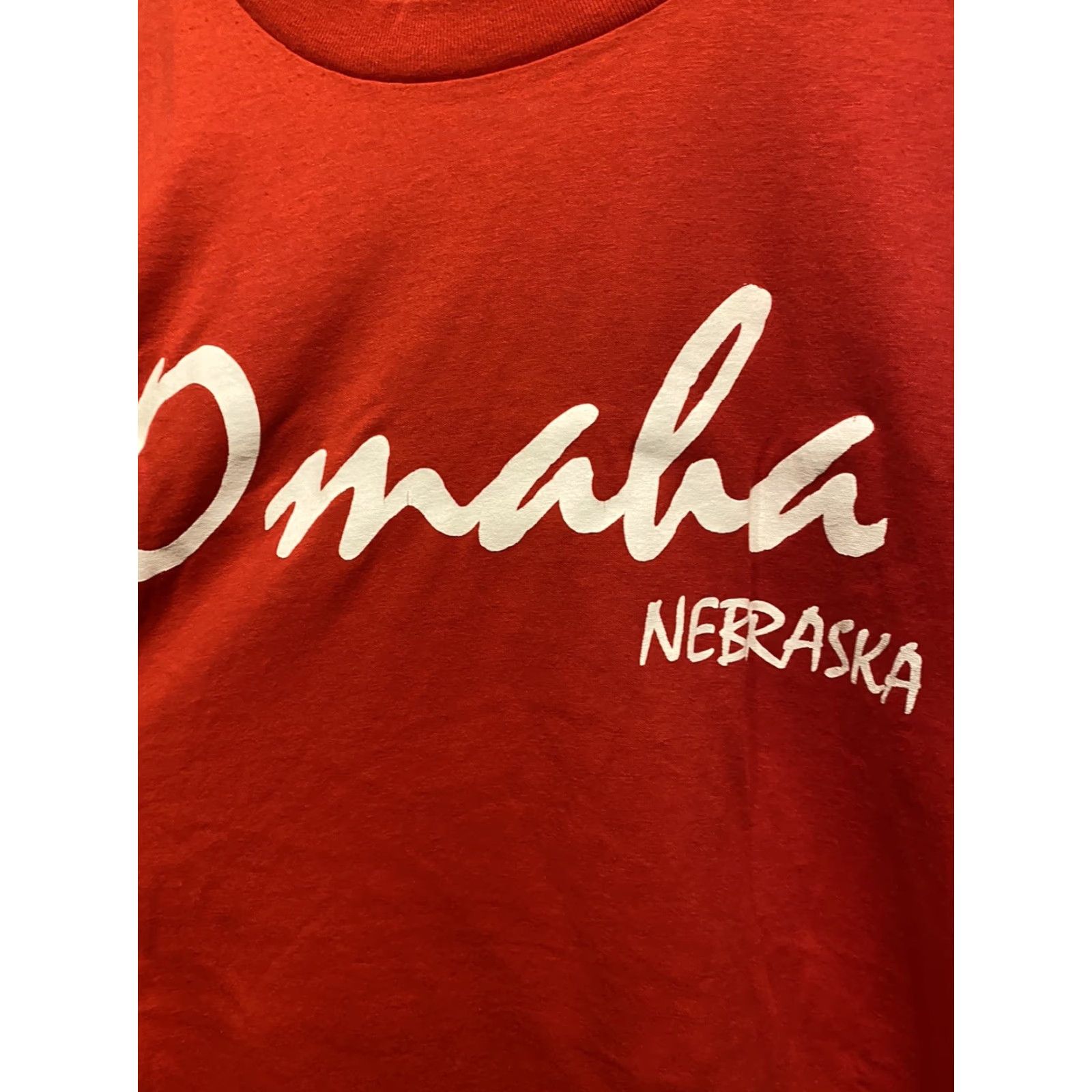 Hanes VINTAGE Hanes Omaha Nebraska T-Shirt Shirt Red XL Short Sleeve Crew Neck Single Stitch Mens Size US XL / EU 56 / 4 - 2 Thumbnail