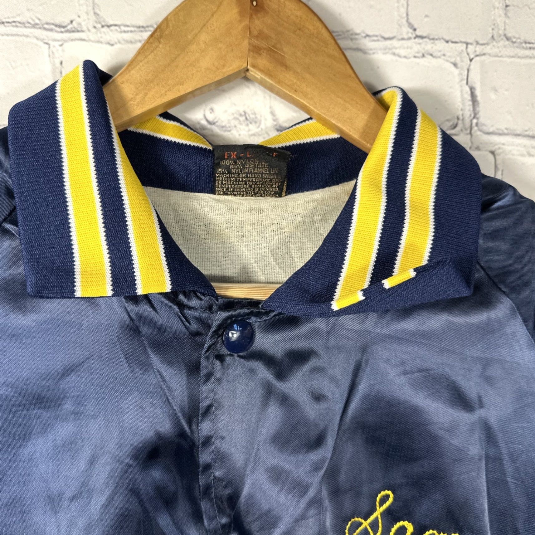 Express VINTAGE Aristo Jac Satin Bomber Jacket Blue XL Men Regular Size 80s 90s Logo Size US XL / EU 56 / 4 - 7 Thumbnail