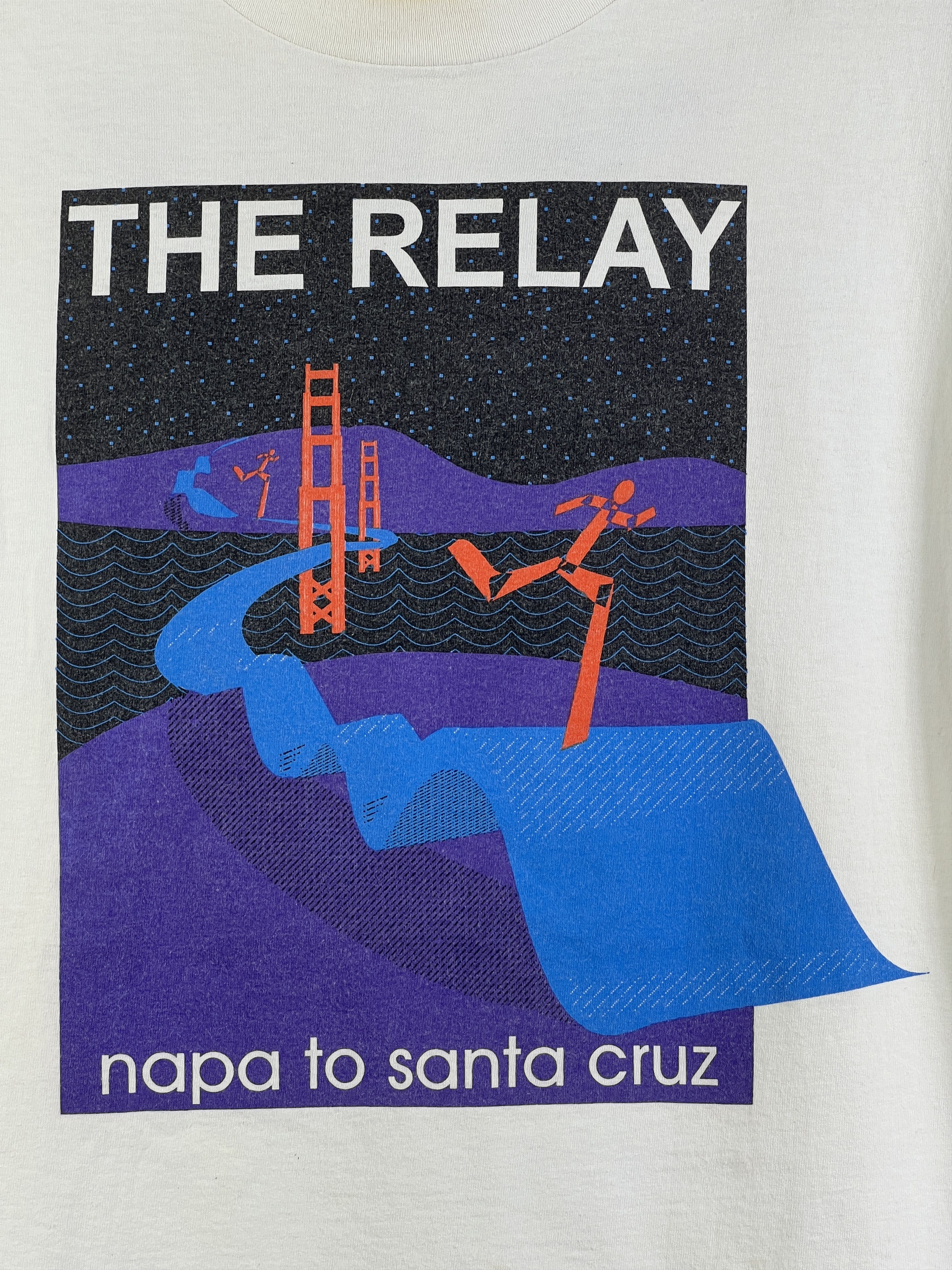 Vintage No.4864 Vintage 90s The Relay Pop Art Graphic Tee (L) Size US L / EU 52-54 / 3 - 2 Thumbnail