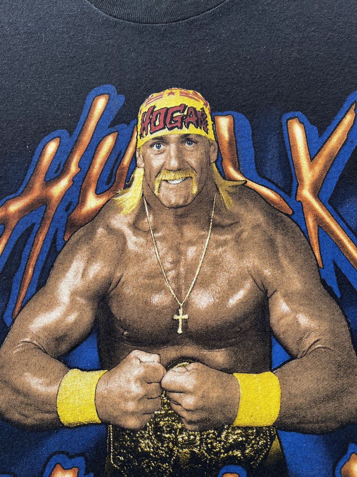 WWE Vintage 1994 Hulk Hogan WCW Wrestling WWE Black T-shirt Size US L / EU 52-54 / 3 - 5 Thumbnail