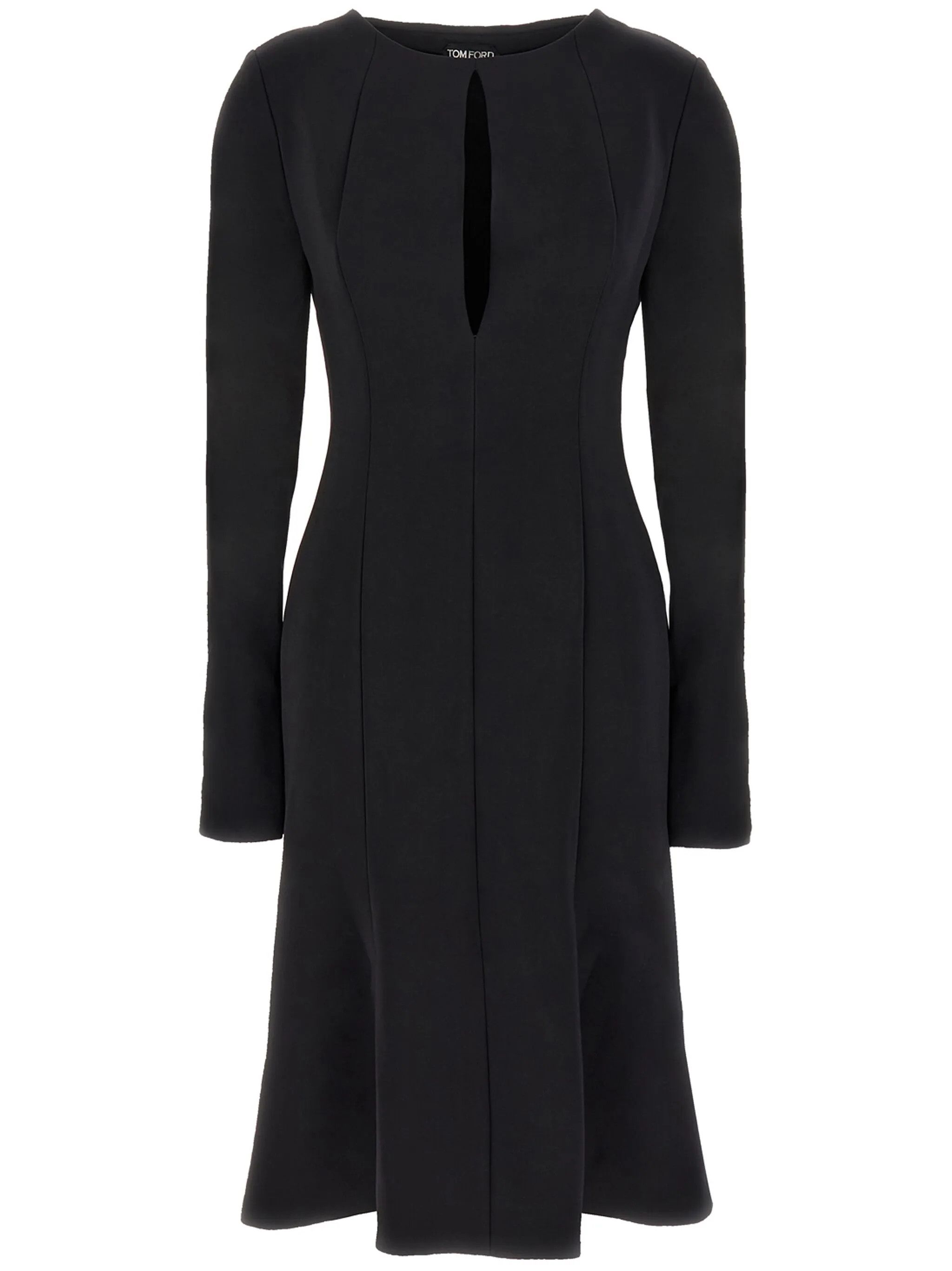 Tom Ford o1w1db10225 AB3229 Midi Dress in Black Size XS / US 0-2 / IT 36-38 - 1 Thumbnail