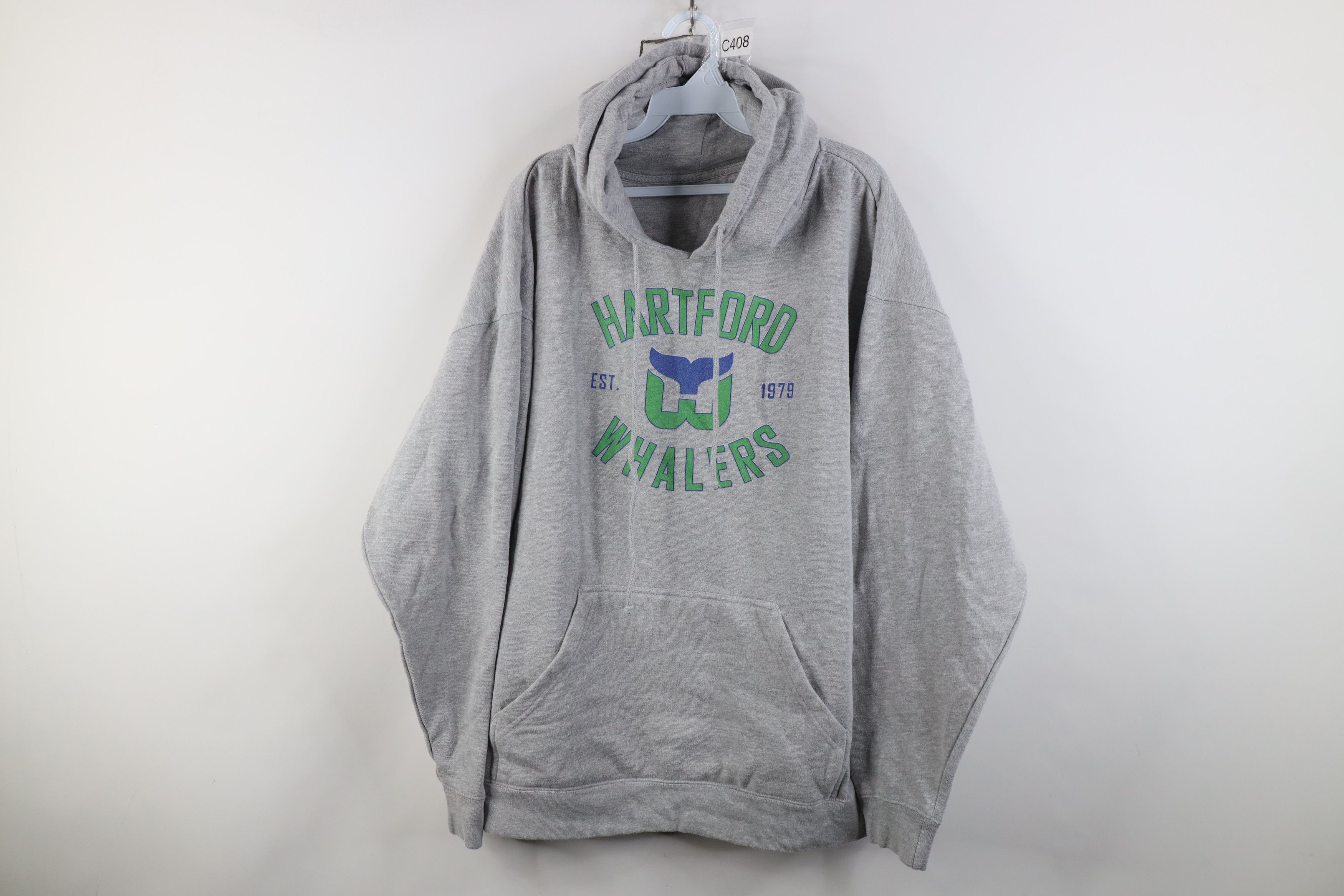 Vintage Vintage 90s Hartford Whalers Hockey Hoodie Sweatshirt Gray Size US XXL / EU 58 / 5 - 1 Thumbnail
