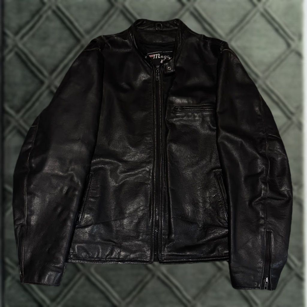 Omega VINTAGE Mega Force Leather Motorcycle Moto Jacket Regular Size 50 Black Men Biker Riding Size US M / EU 48-50 / 2 - 1 Thumbnail