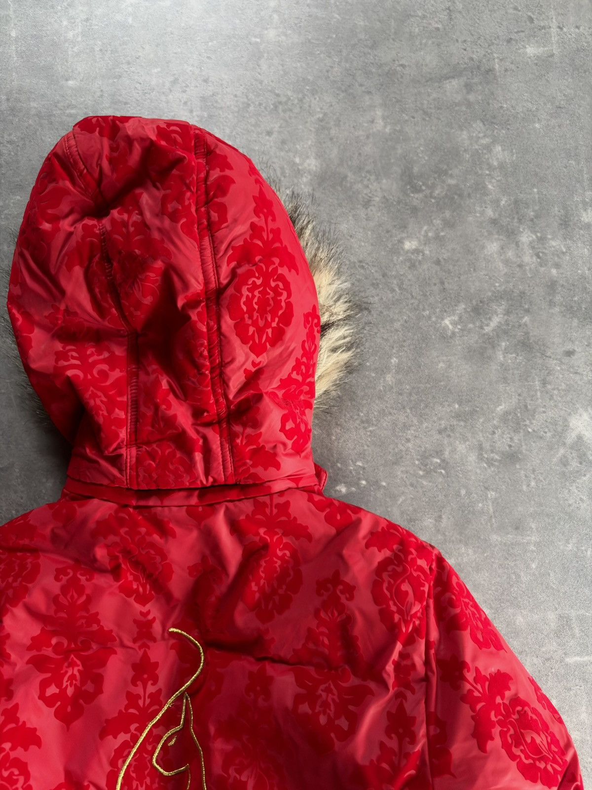Japanese Brand 00s Baby Phat Faux Fur Hooded Big Logo Bomber Jacket XS XXS Size XS / US 0-2 / IT 36-38 - 13 Thumbnail