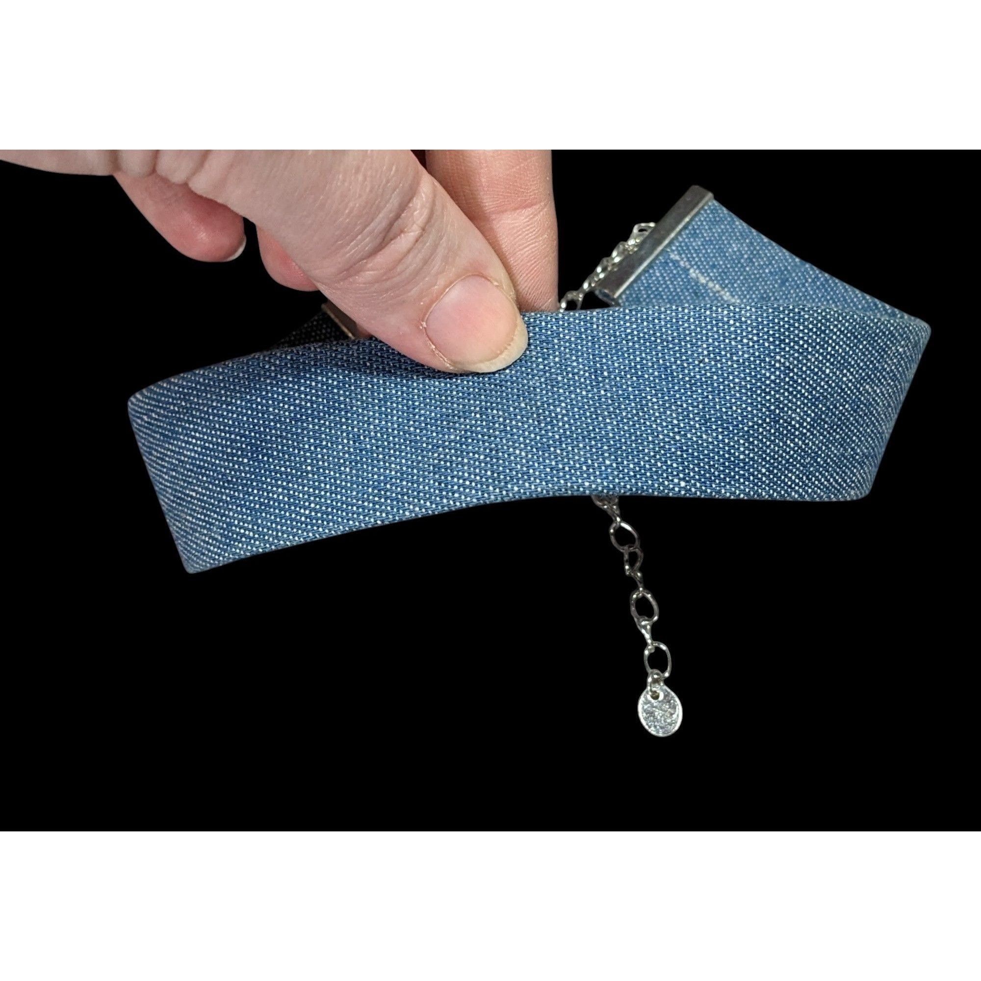 Nordstrom Nordstrom Blue Denim Wide Choker Necklace Size ONE SIZE - 3 Thumbnail