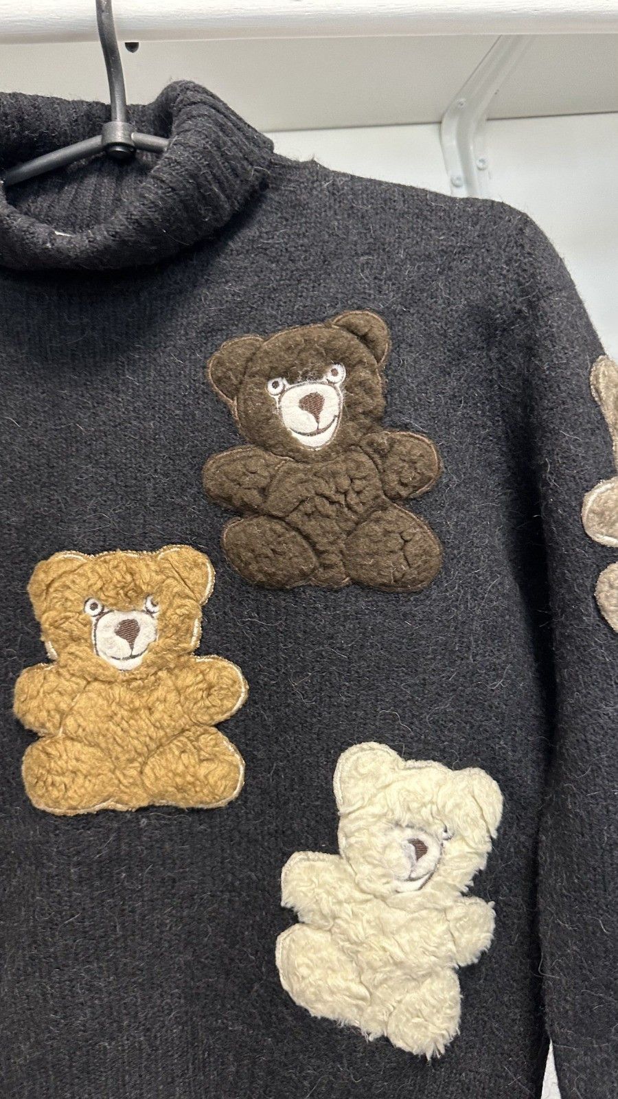Moschino Archival Moschino Couture 90s Runway Teddy Bear Knit Sweater Size US XS / EU 42 / 0 - 5 Thumbnail