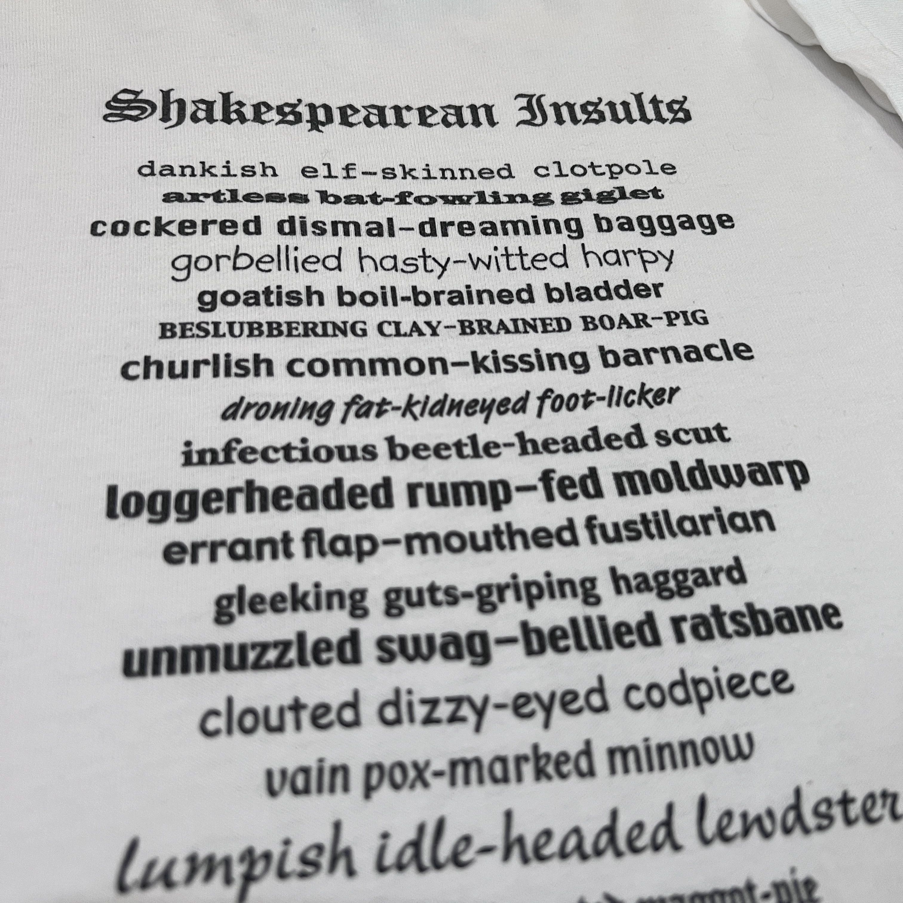 Vintage Vintage Shakespeare Insults Quote Art Tee XL Size US XL / EU 56 / 4 - 1 Thumbnail