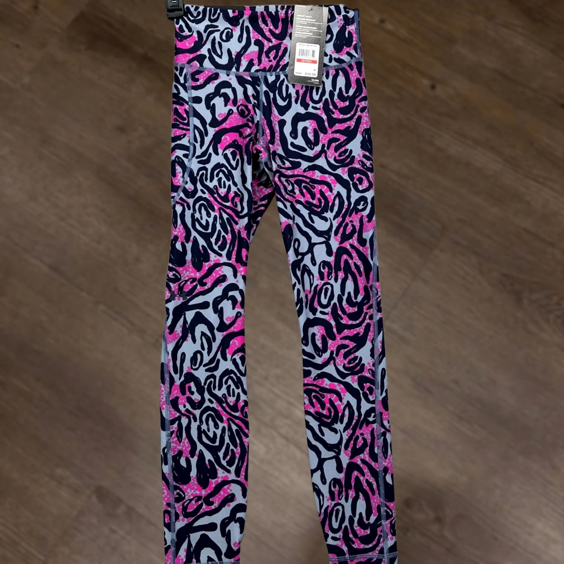Under Armour Under Armour Womens Compression Leggings XS Pink Gray Leopard Ankle Crop NEW Size 26" / US 2 / IT 38 - 1 Thumbnail