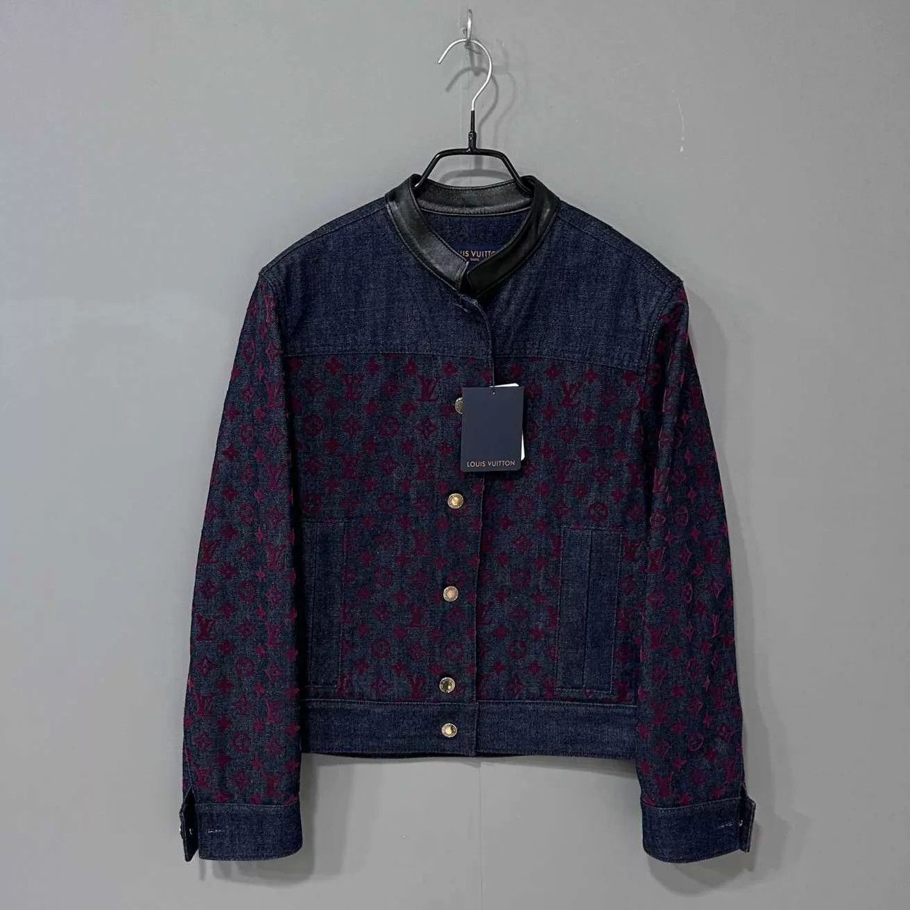 Louis Vuitton LV 3D Monogram Flocked All-Over Print Denim Jacket Size XS / US 0-2 / IT 36-38 - 1 Thumbnail