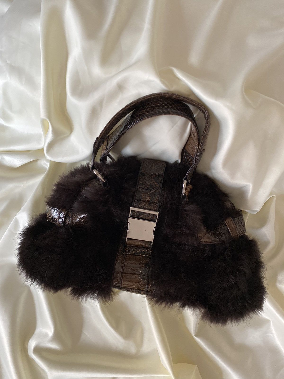 Vintage Vintage faux fur brown shoulder bag Size ONE SIZE - 1 Thumbnail
