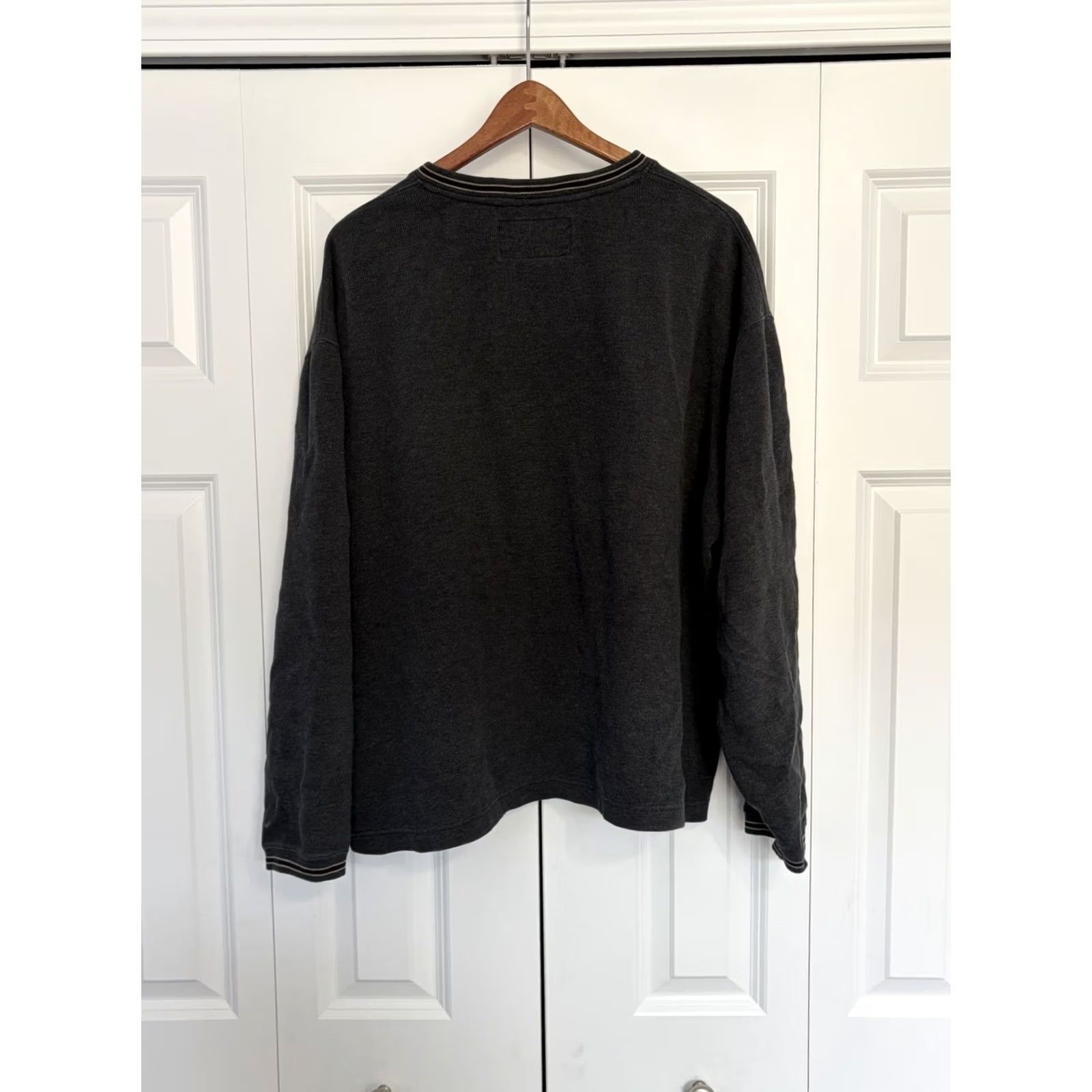 Abercrombie & Fitch VINTAGE Abercrombie & Fitch Mens XL Gray Crew Neck Sweater Striped Logo Pullover Casual All Seasons Knit Size US XL / EU 56 / 4 - 2 Thumbnail