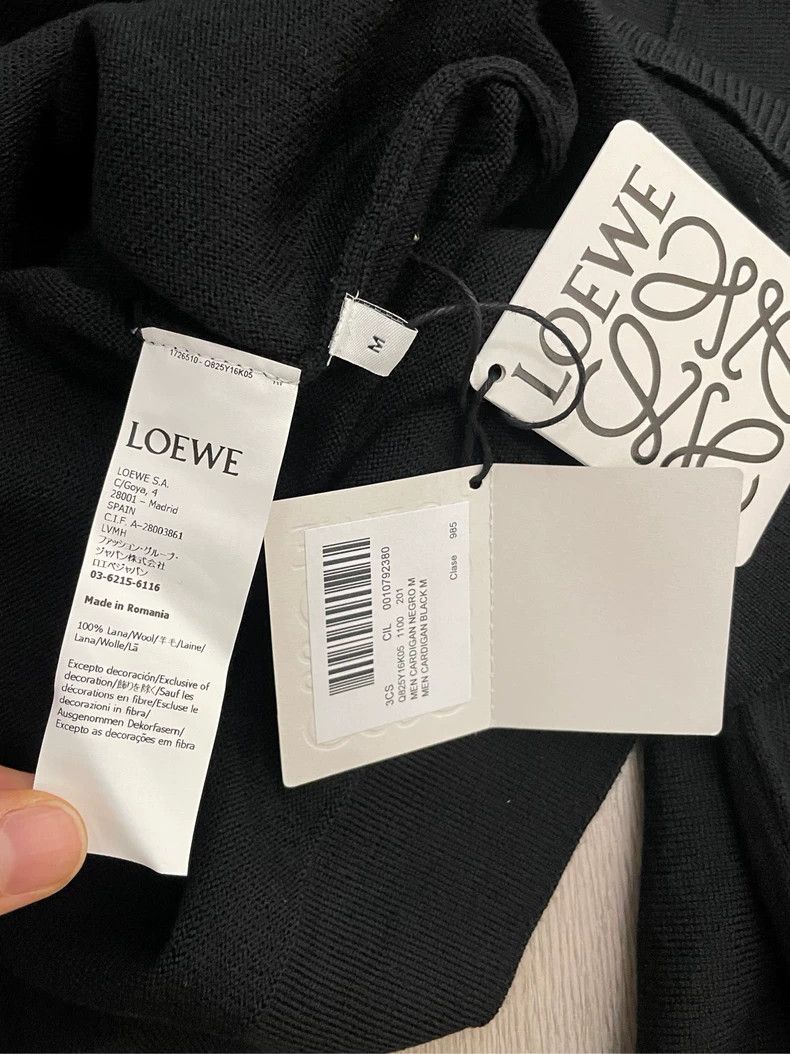 Loewe LOEWE Black embroidered blue logo wool knit sweater Size M / US 6-8 / IT 42-44 - 6 Thumbnail