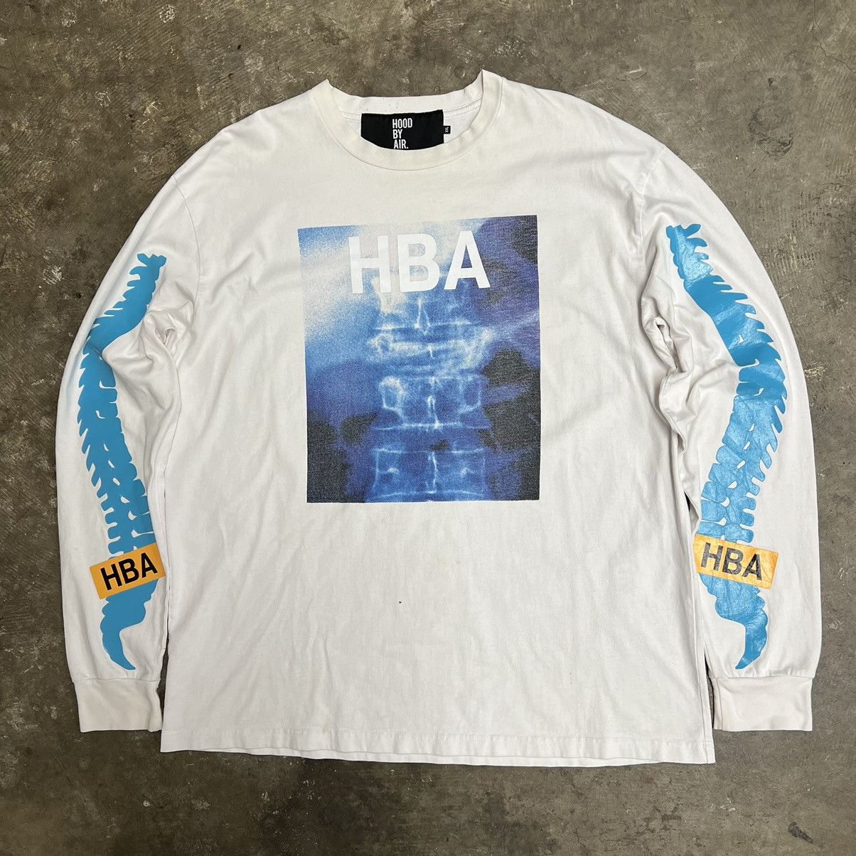 image of Hood By Air HBA X-Ray Skeleton Long Sleeve in White, Men's (Size 2XL)