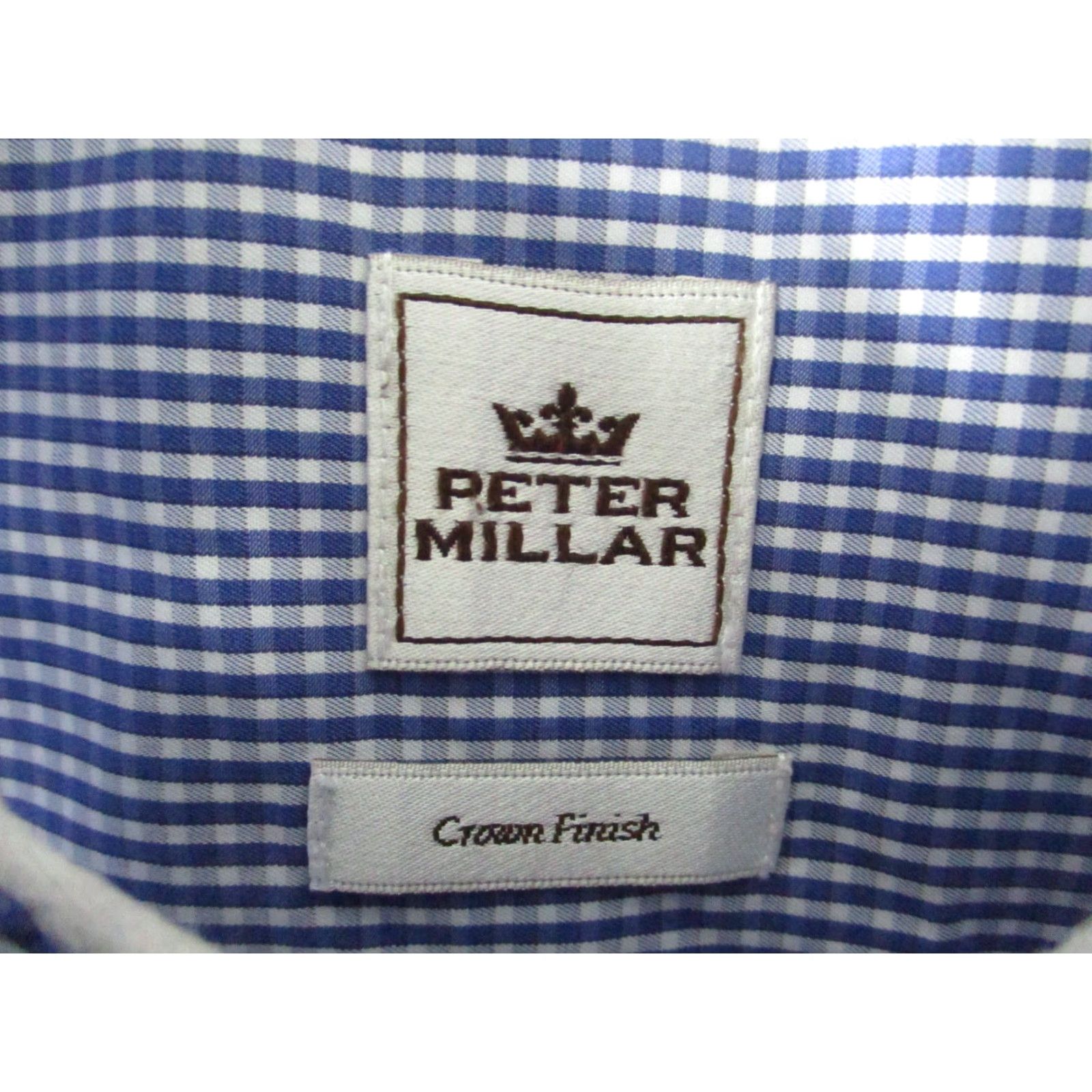 Peter Millar Peter Millar Shirt Large Crown Finish Blue Check Button Down Gingham Mens Size US L / EU 52-54 / 3 - 4 Thumbnail