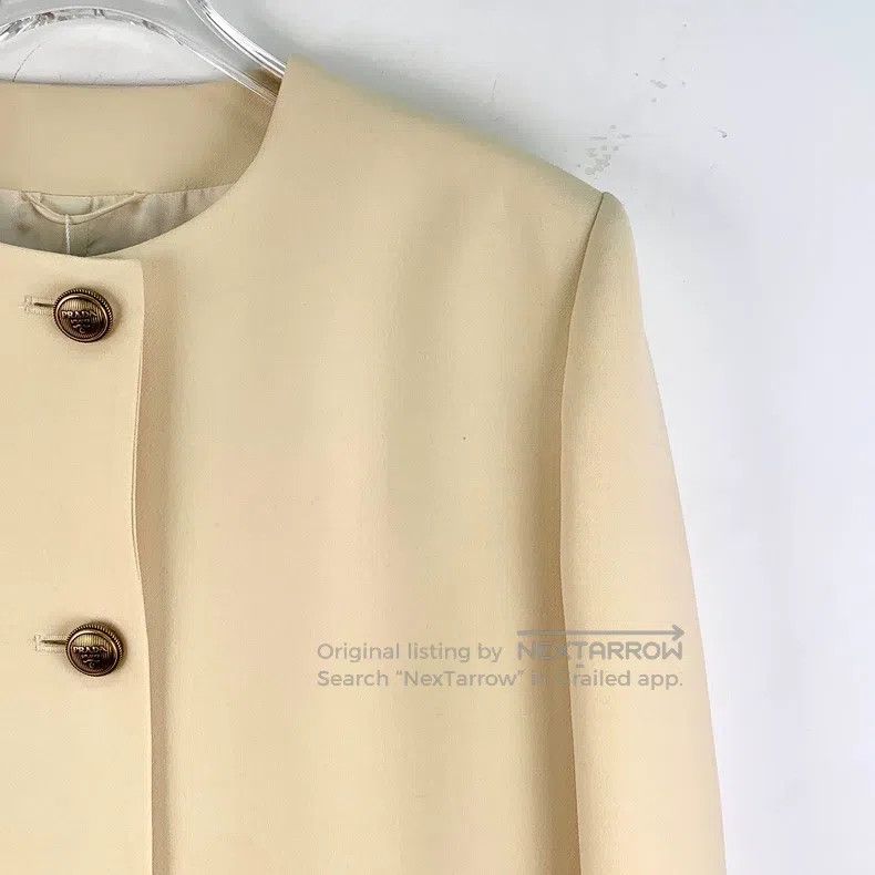 Prada Prada 22 beige wool round-neck single-breasted long-sleeve Size XS / US 0-2 / IT 36-38 - 3 Thumbnail