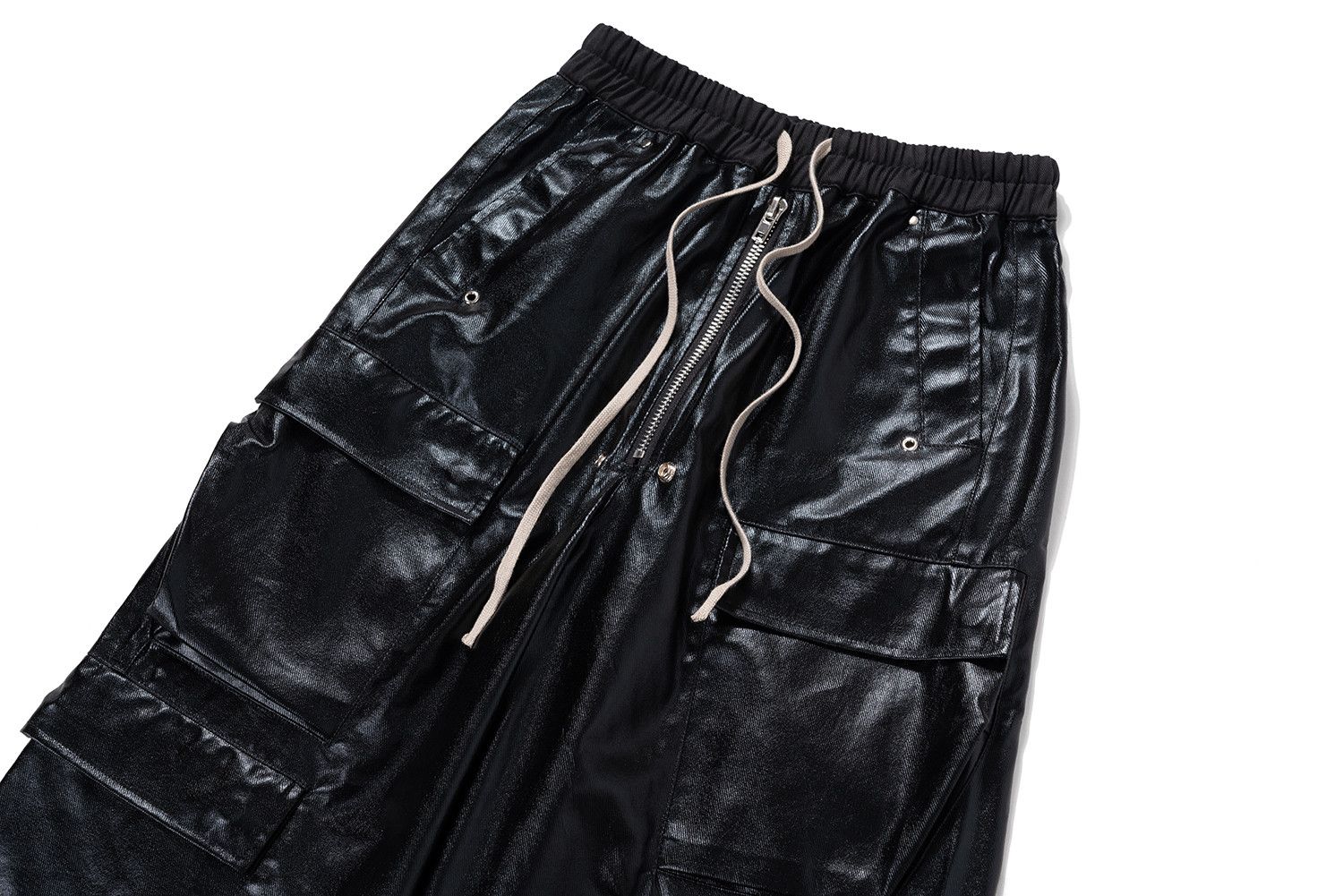 Japanese Brand × Leather Leather Pants Hombre Baggy Wide Leg Drawstring Size US 29 - 6 Thumbnail
