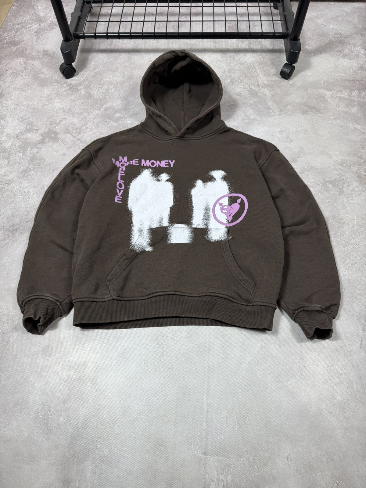 Vintage Make More Money Brown Y2k Baggy Hoodie CPFM style Size US M / EU 48-50 / 2 - 2 Thumbnail