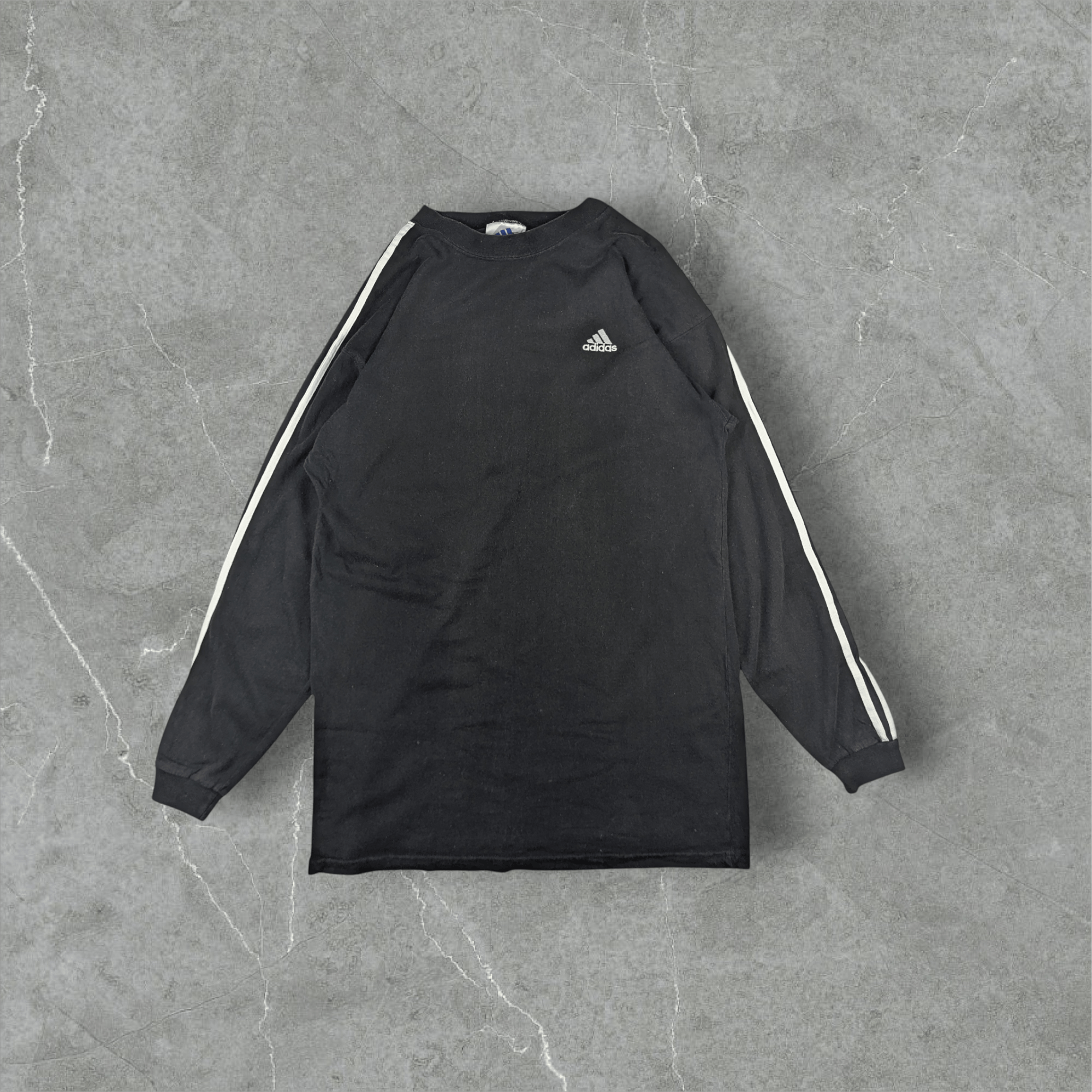 Adidas Vintage 90's ADIDAS Black Long Jumper Sweatshirt Size US M / EU 48-50 / 2 - 1 Thumbnail