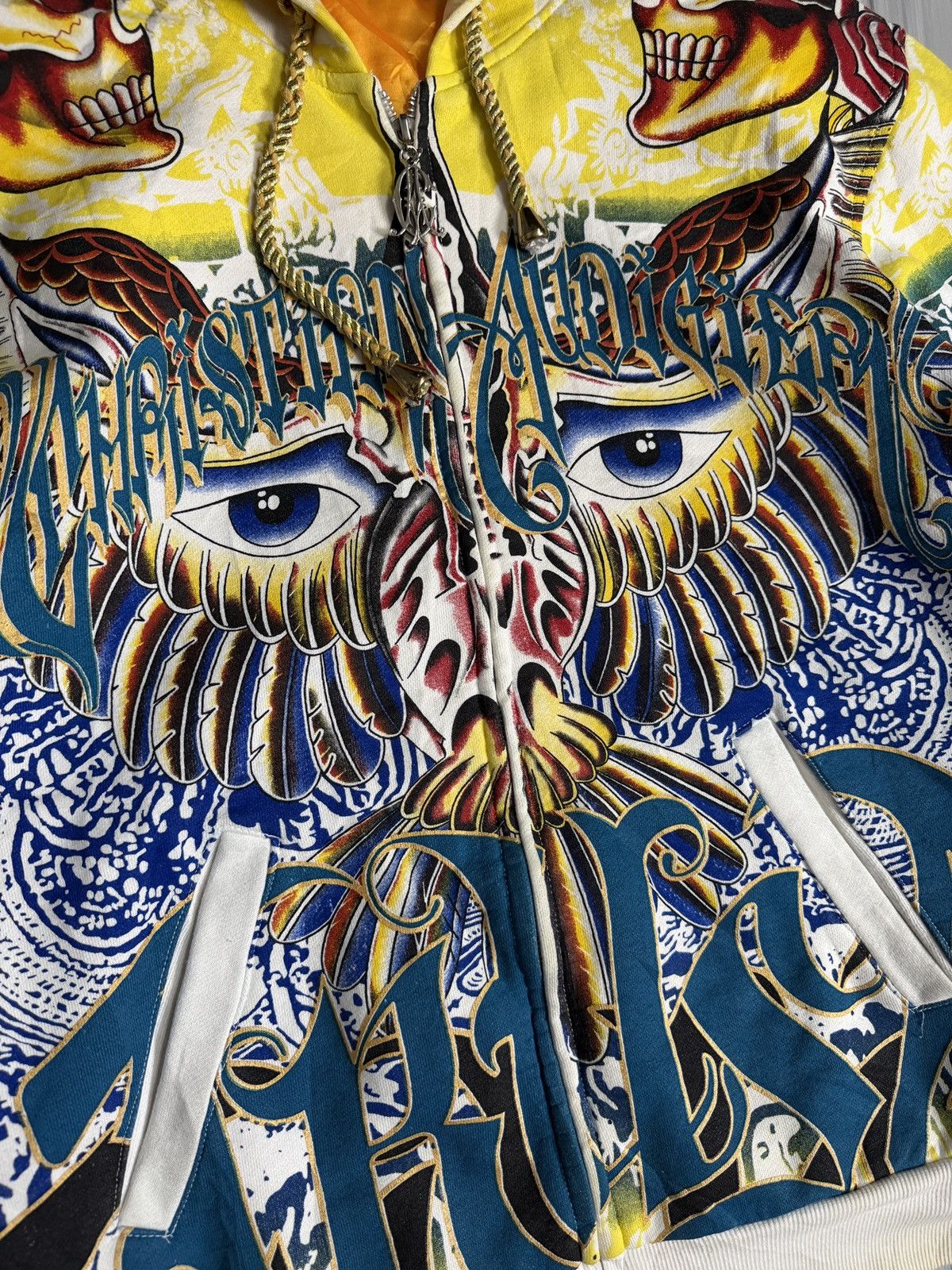 Christian Audigier Christian Audigier Y2K All Over Print Graphic Zip Hoodie Size US XS / EU 42 / 0 - 3 Thumbnail