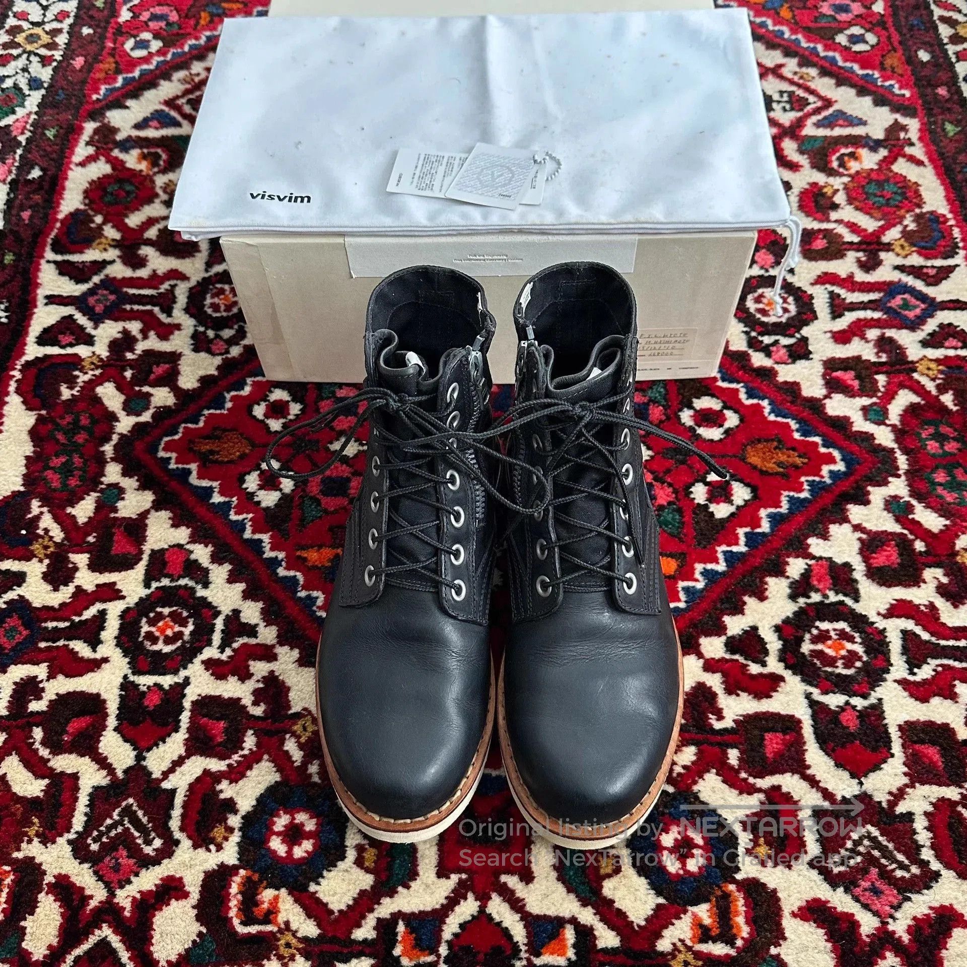 Visvim Black Leather Lace-Up Boots Size 8. Size US 8 / EU 41 - 1 Thumbnail