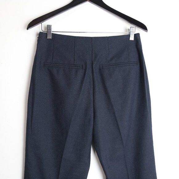 Club Monaco Club Monaco Navy Blue High Waisted Sleek Pleated Crop Pants Size 28" / US 6 / IT 42 - 5 Thumbnail
