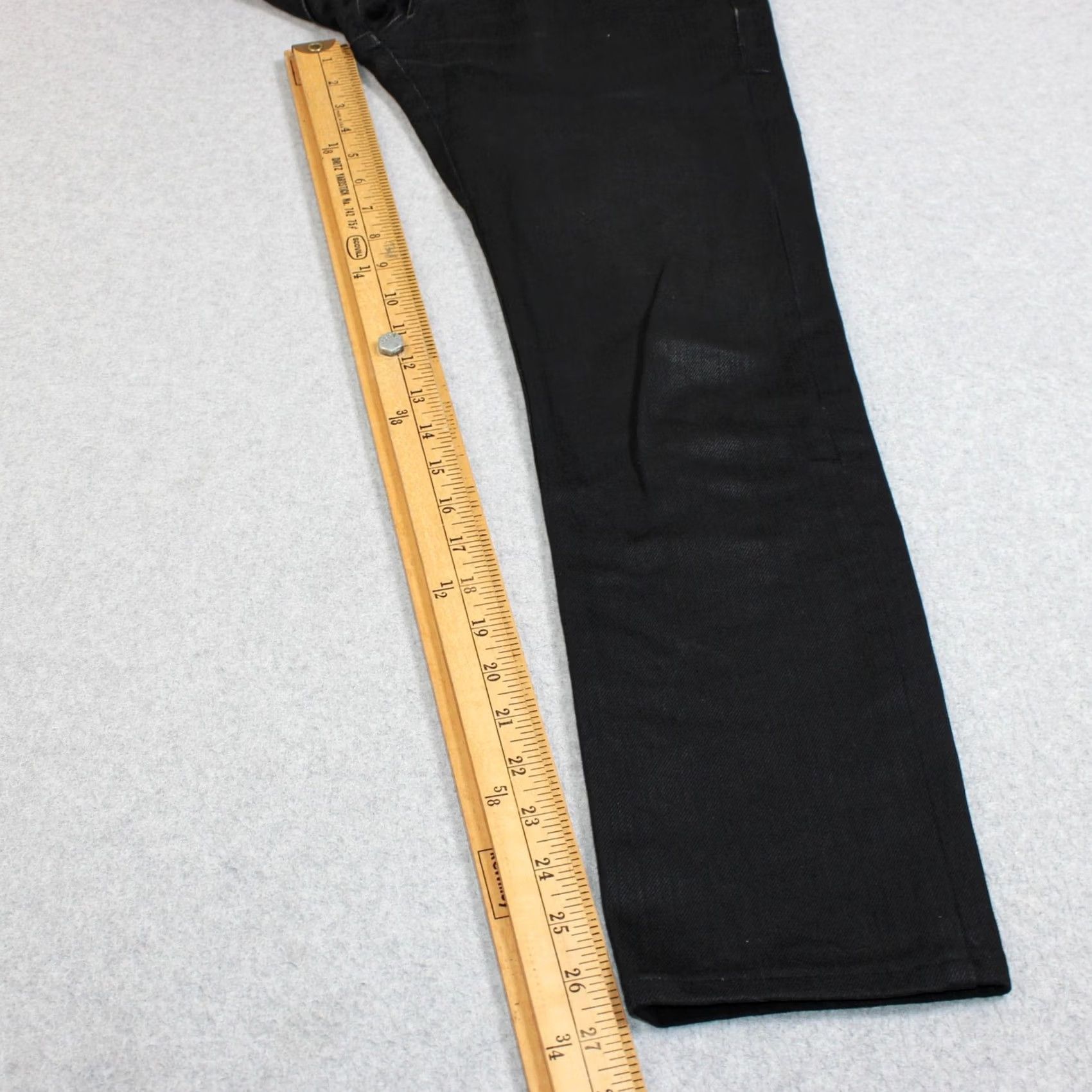 Vintage Naked & Famous Denim Jeans Mens 30x27 Black Straight Japanese Denim Pants Heritage Slim Tapered Five-Pocket Zip Fly Size US 30 / EU 46 - 7 Thumbnail