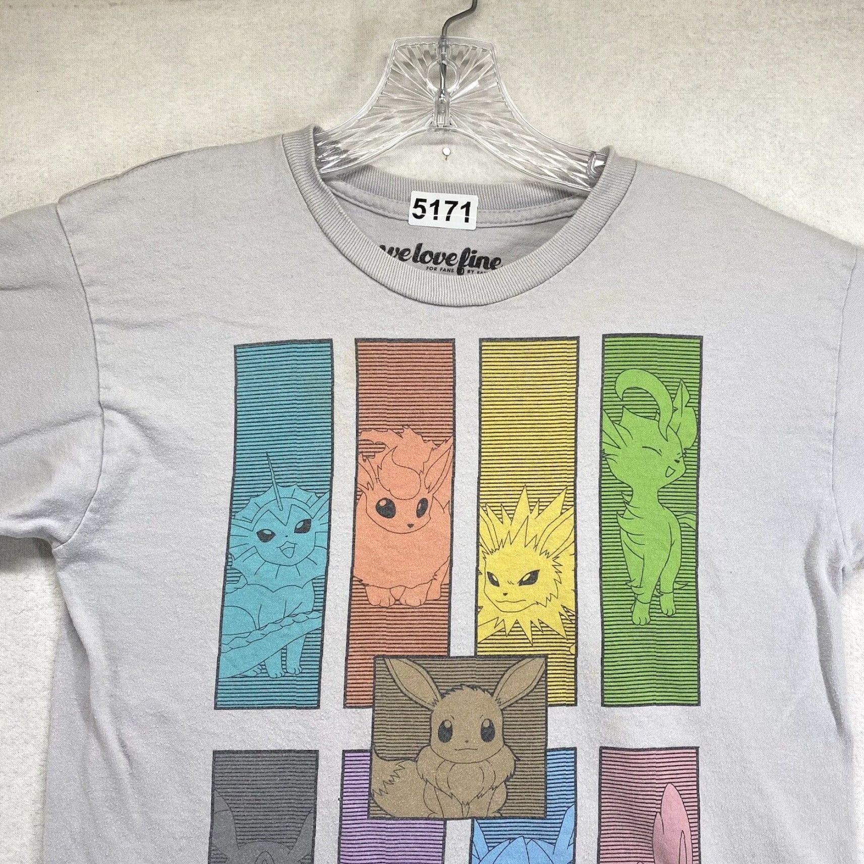 Vintage VINTAGE Pokémon Eevee Graphic T-Shirt Unisex Adults Extra Small Gray Cotton Spring Summer Pokemon Size US XS / EU 42 / 0 - 4 Thumbnail