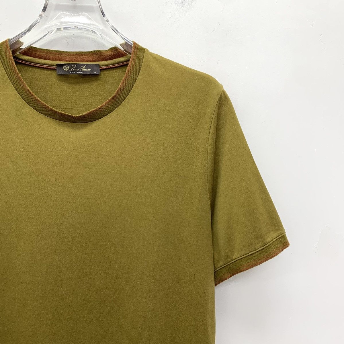 Loro Piana Loro Piana Tan Cotton Crew Neck Short Sleeve T-Shirt K26WX Size US S / EU 44-46 / 1 - 3 Thumbnail