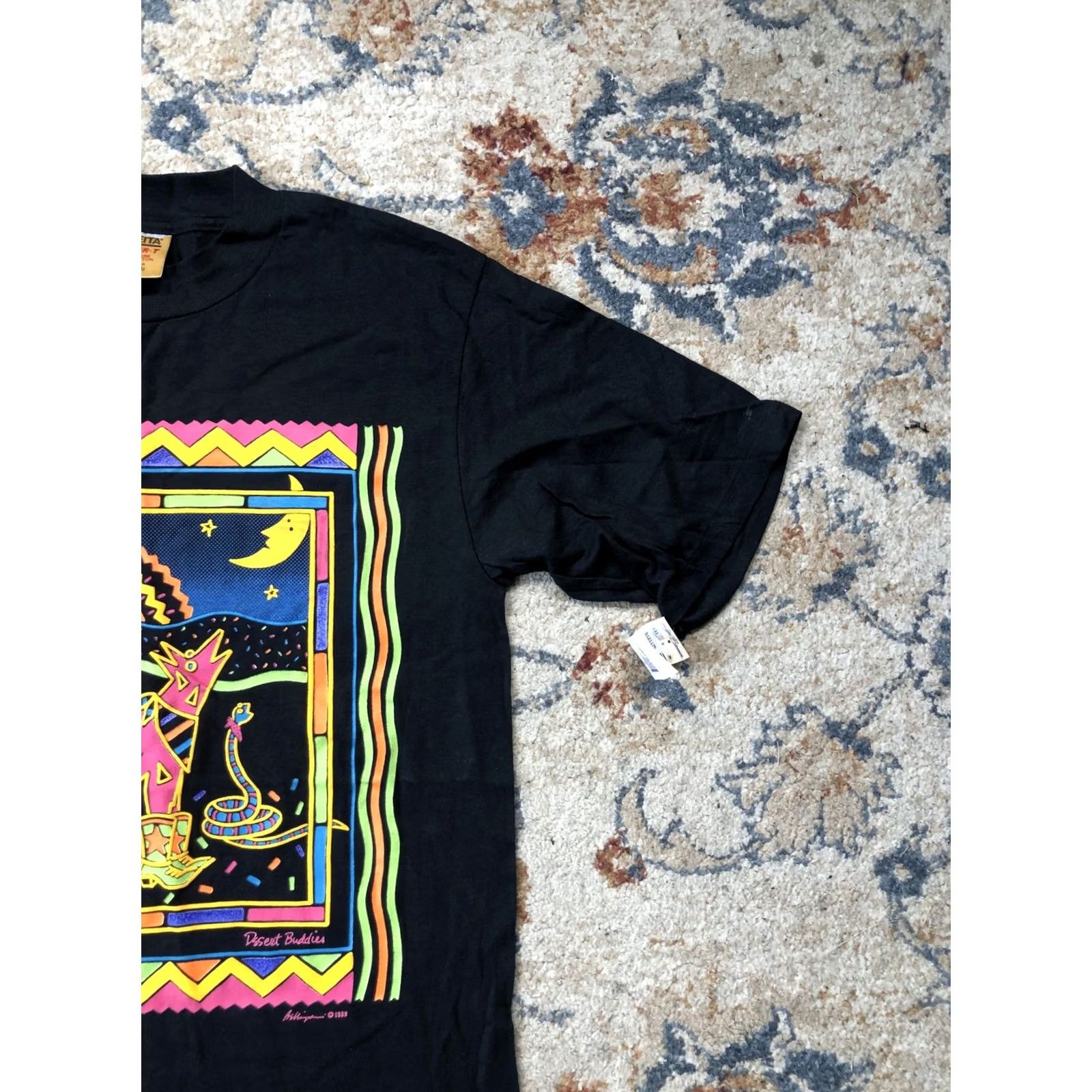 Vintage VINTAGE Desert Buddies Shirt Mens Large Black Oneita Power-T Funny Graphic 1989 90s Size US L / EU 52-54 / 3 - 4 Thumbnail