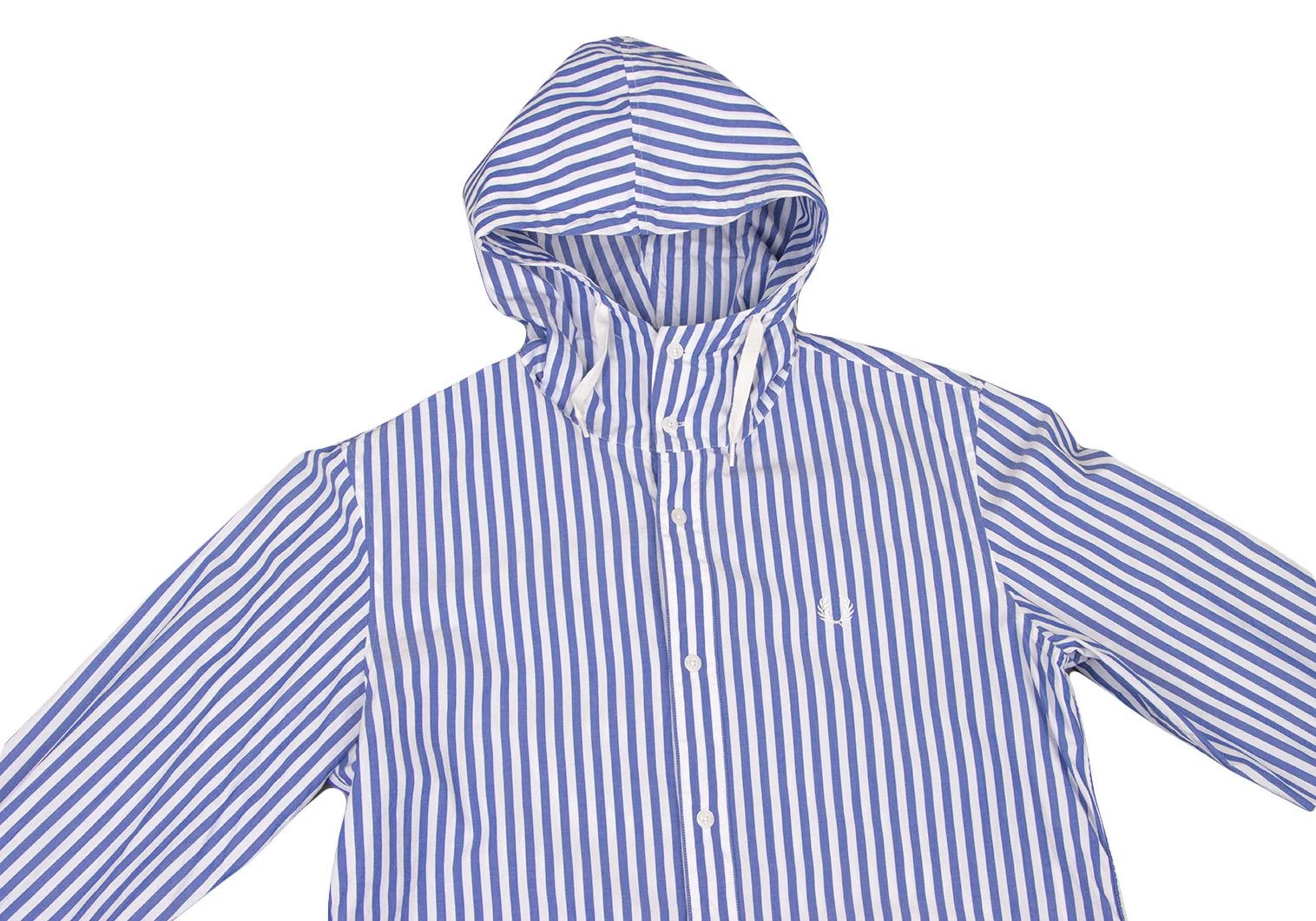 Fred Perry Hooded Striped Shirt Jacket in Blue and White, Size S Size US S / EU 44-46 / 1 - 2 Thumbnail