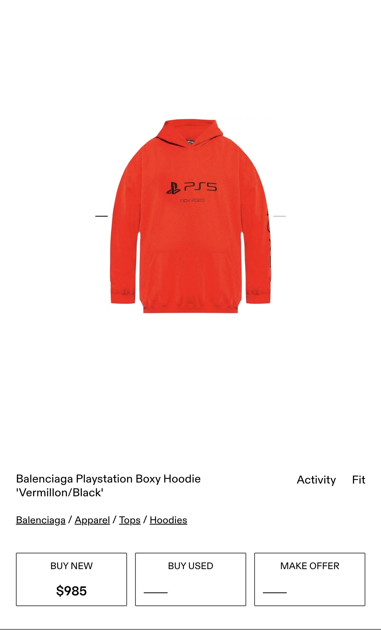 Balenciaga Balenciaga red ps5 hoodie Size US XS / EU 42 / 0 - 1 Thumbnail