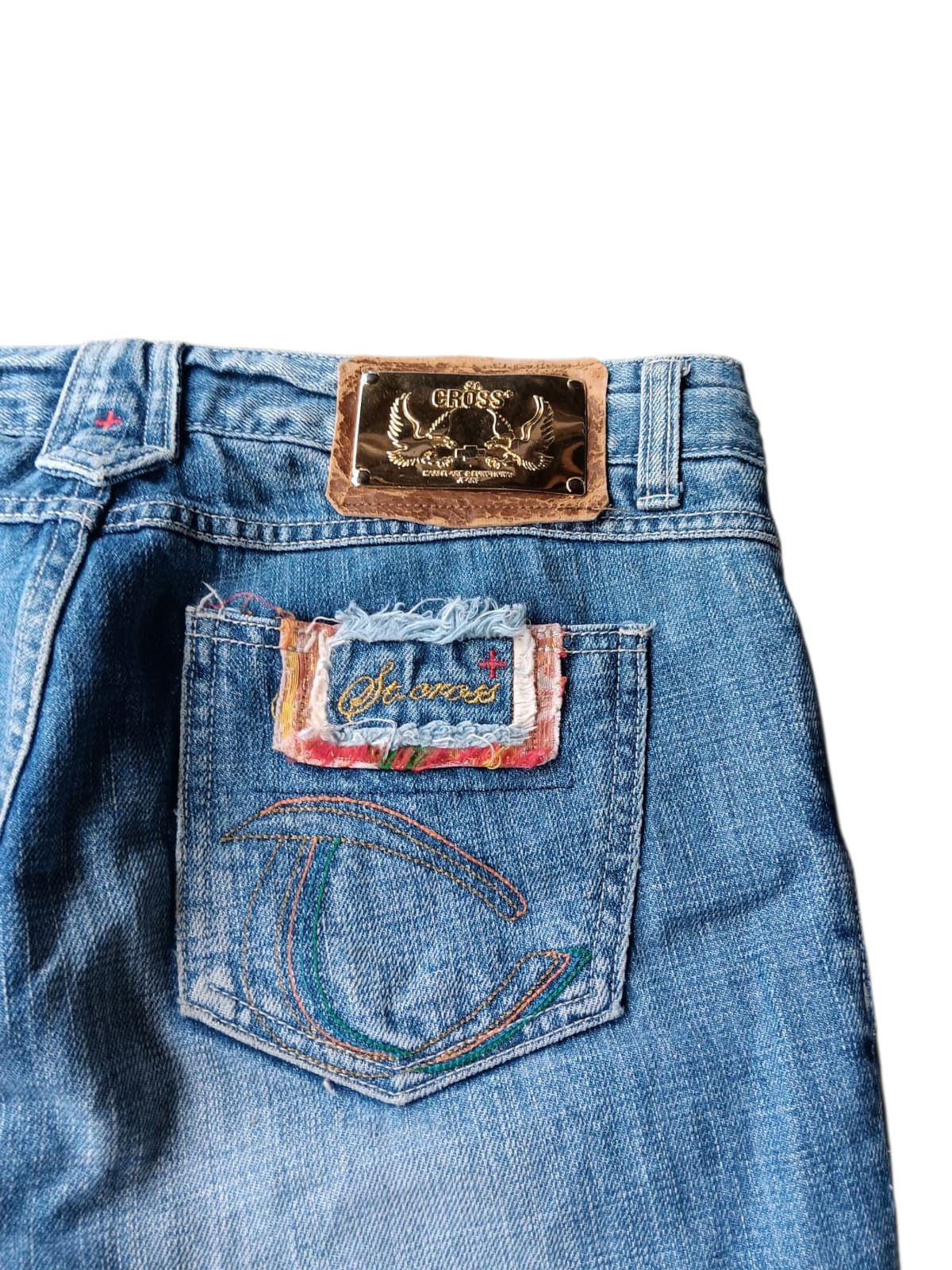 Japanese Brand Vintage St.cross patch work flare denim pants Size US 31 - 11 Thumbnail