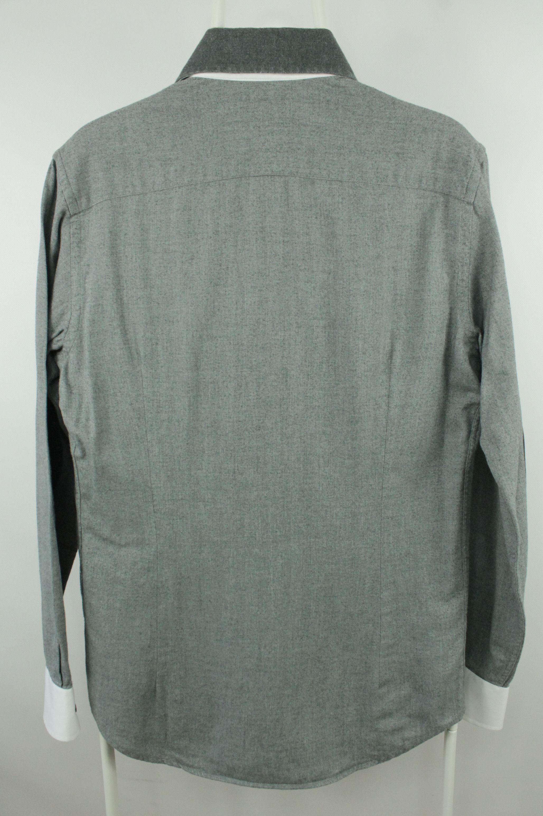 Designer × Hackett Hackett Micro Herringbone Flannel Slim Fit Dress Shirt Men's Size US M / EU 48-50 / 2 - 8 Thumbnail