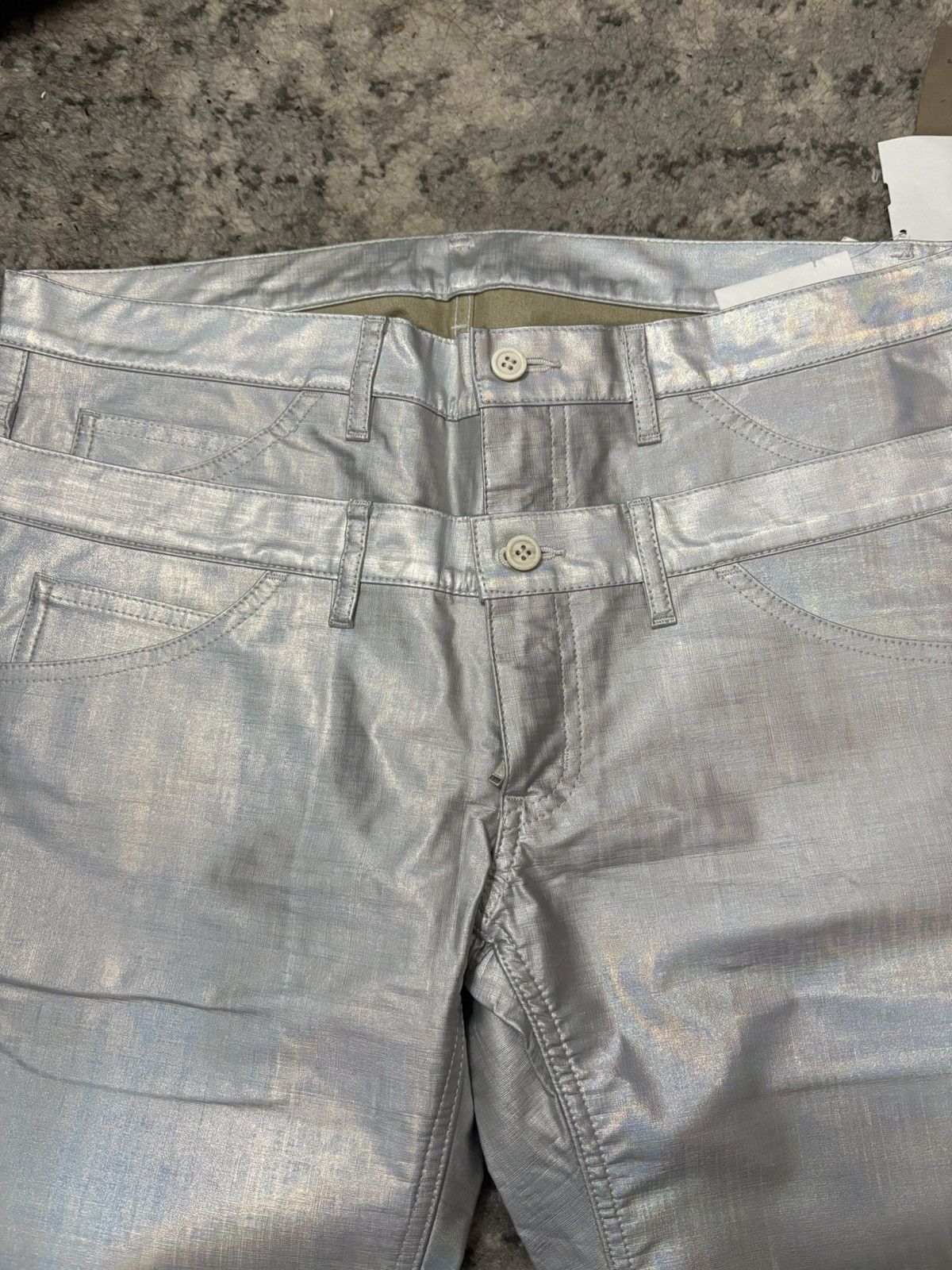 Comme des Garcons Homme Plus Comme Des Garcons Homme Plus Silver Double Waist Pants Size US 34 / EU 50 - 4 Thumbnail