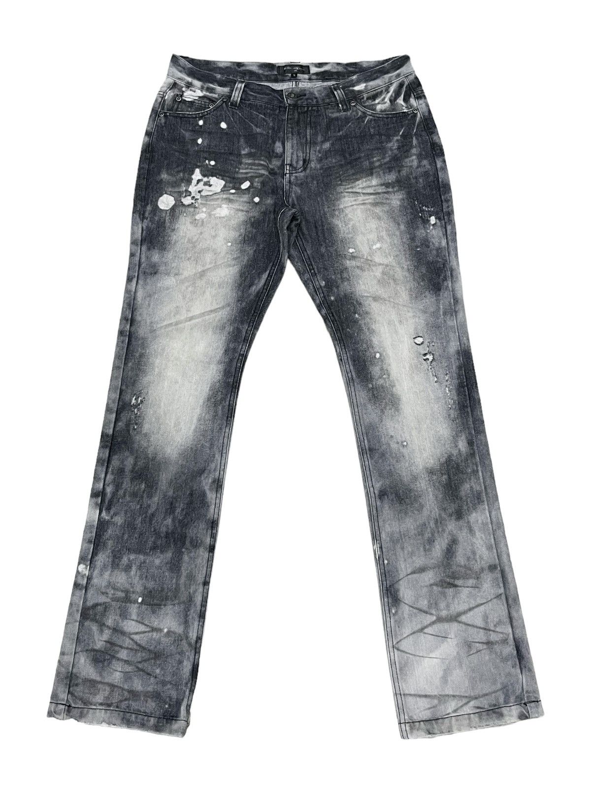 In The Attic 🔥IN THE ATTIC HOMME Punk Bleach Wash Smoke Distressed Denim Size US 32 / EU 48 - 1 Thumbnail