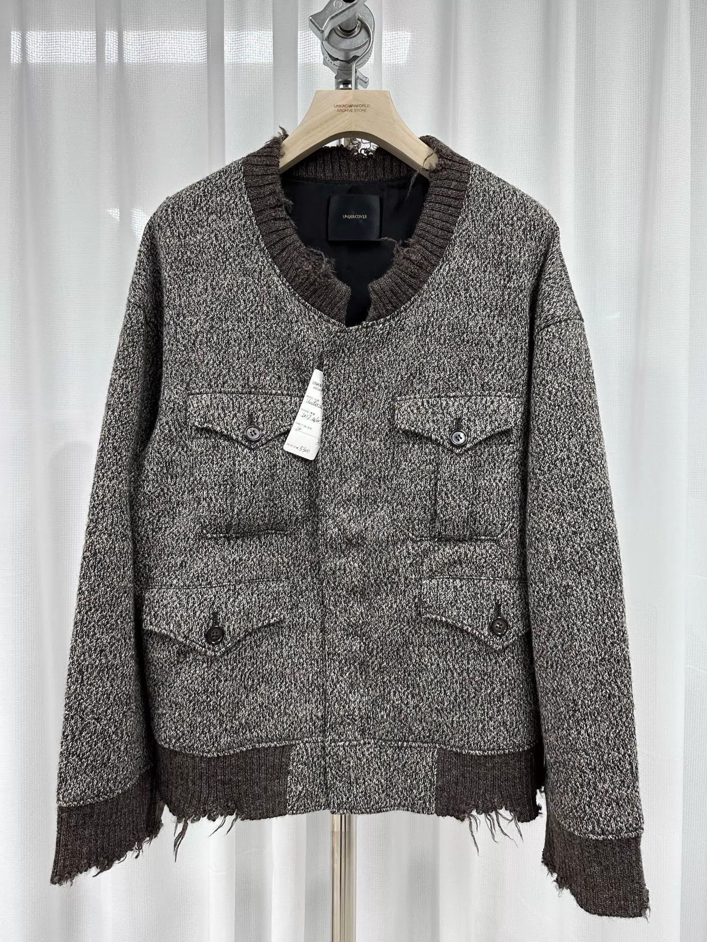 Undercover Multi Textured Knit Sweater with Pockets - Size L Size US L / EU 52-54 / 3 - 1 Thumbnail